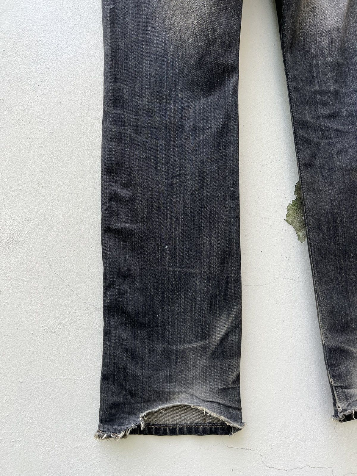 Morgan Homme × Vintage Vintage Morgan Homme Dirty Mud Fade Black Denim Flare Jeans Size US 32 / EU 48 - 16 Thumbnail