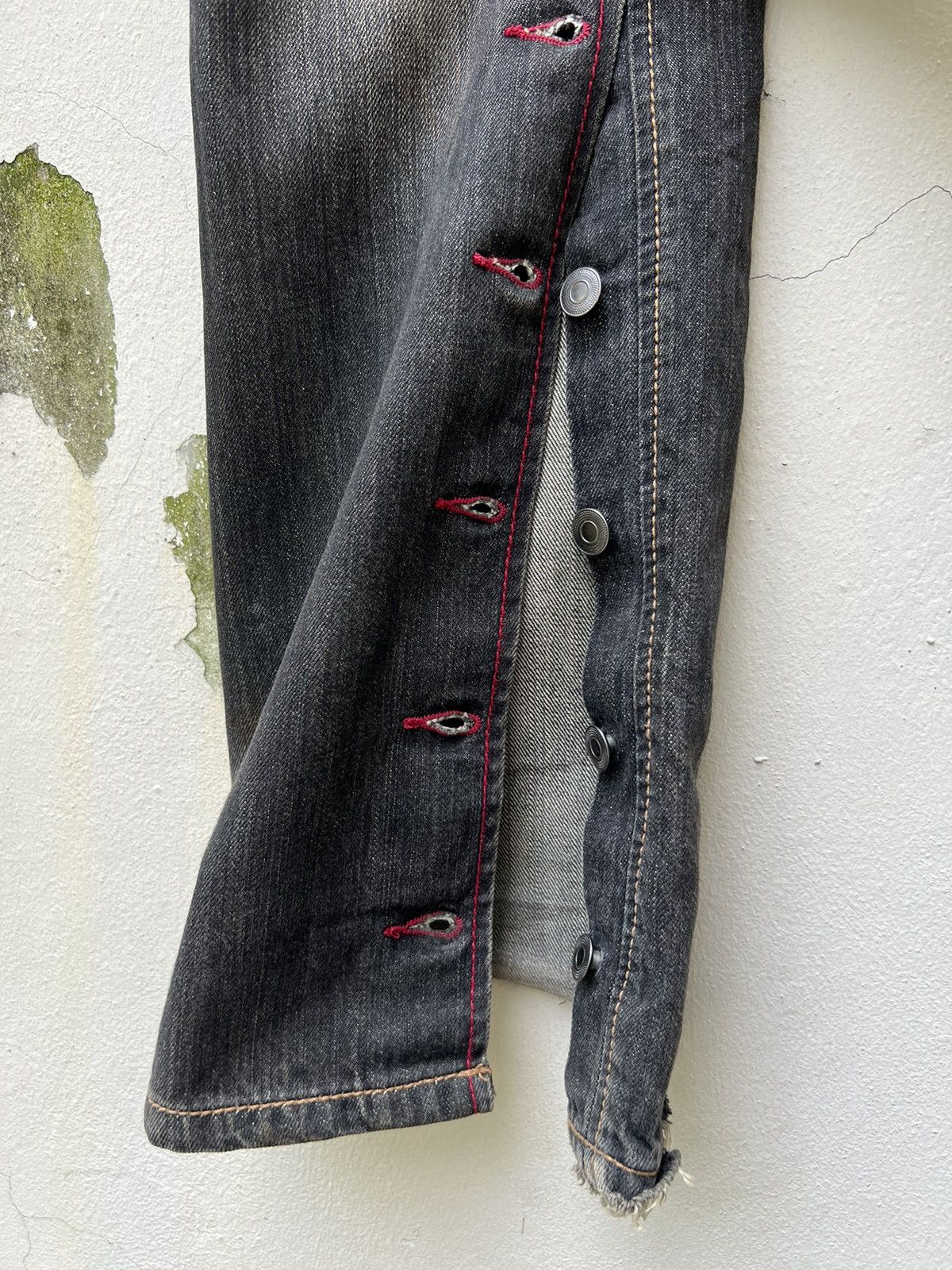 Morgan Homme × Vintage Vintage Morgan Homme Dirty Mud Fade Black Denim Flare Jeans Size US 32 / EU 48 - 13 Thumbnail