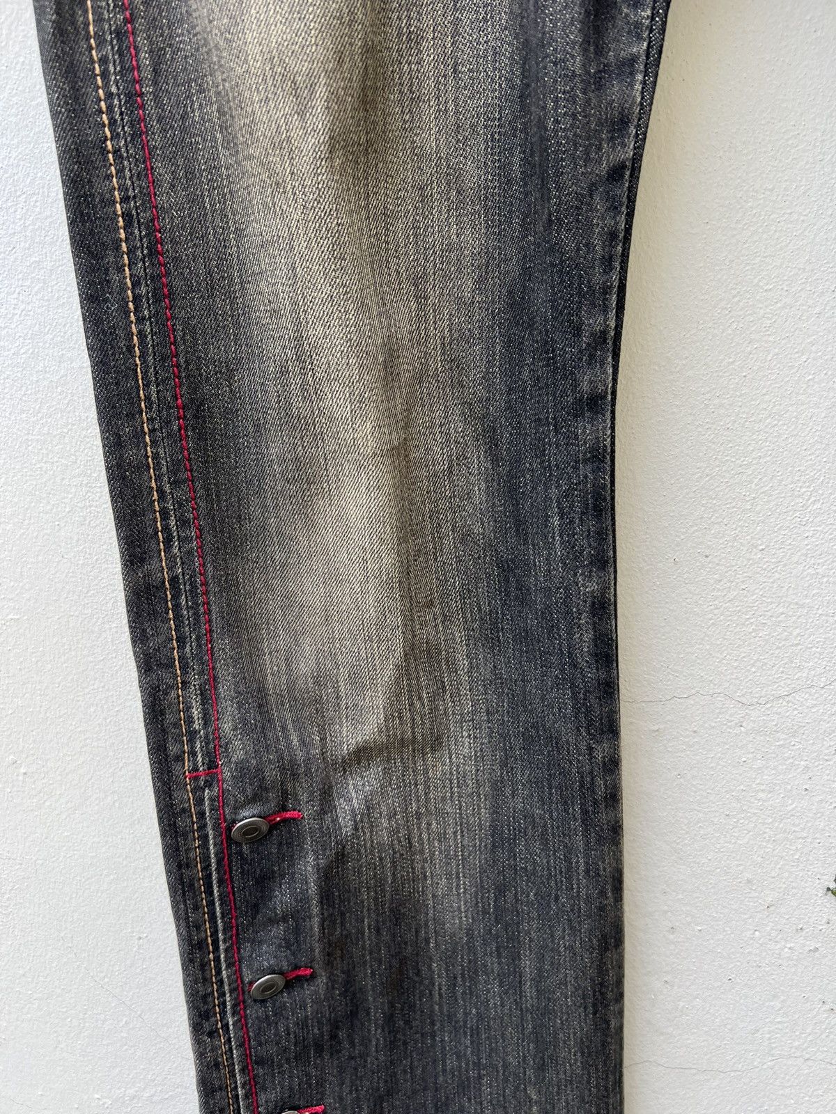 Morgan Homme × Vintage Vintage Morgan Homme Dirty Mud Fade Black Denim Flare Jeans Size US 32 / EU 48 - 8 Thumbnail