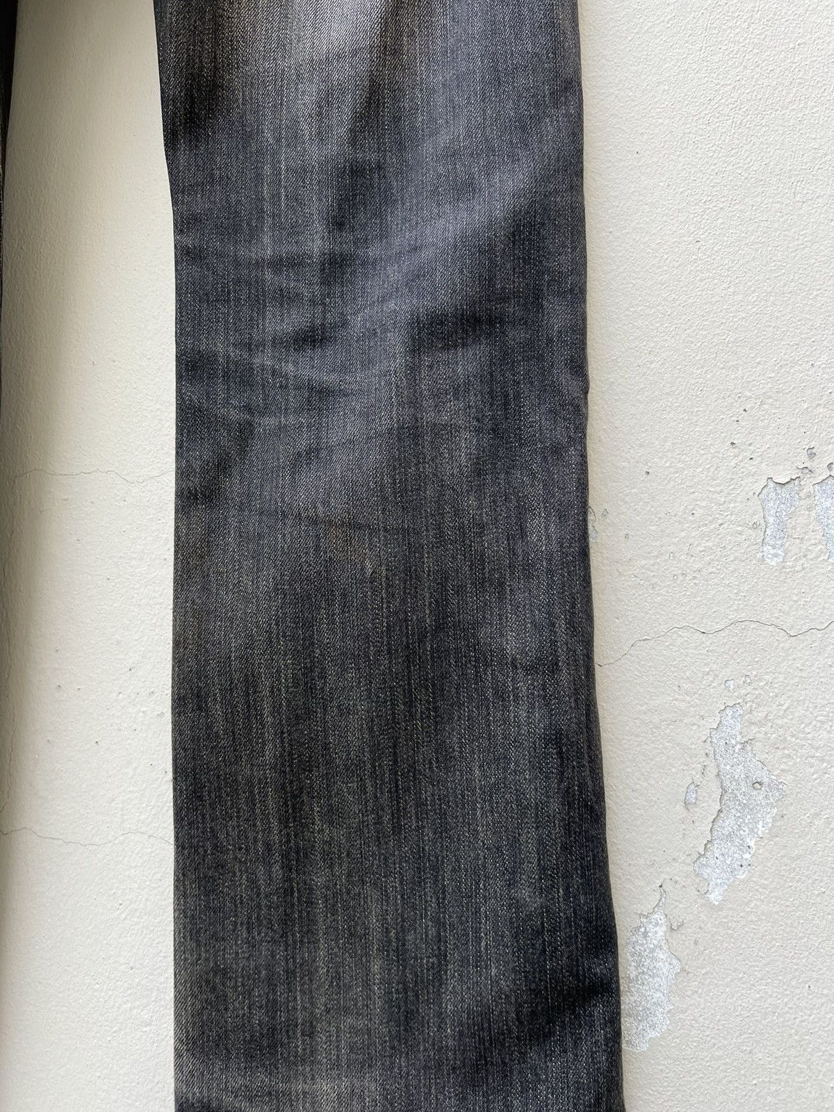 Morgan Homme × Vintage Vintage Morgan Homme Dirty Mud Fade Black Denim Flare Jeans Size US 32 / EU 48 - 19 Thumbnail