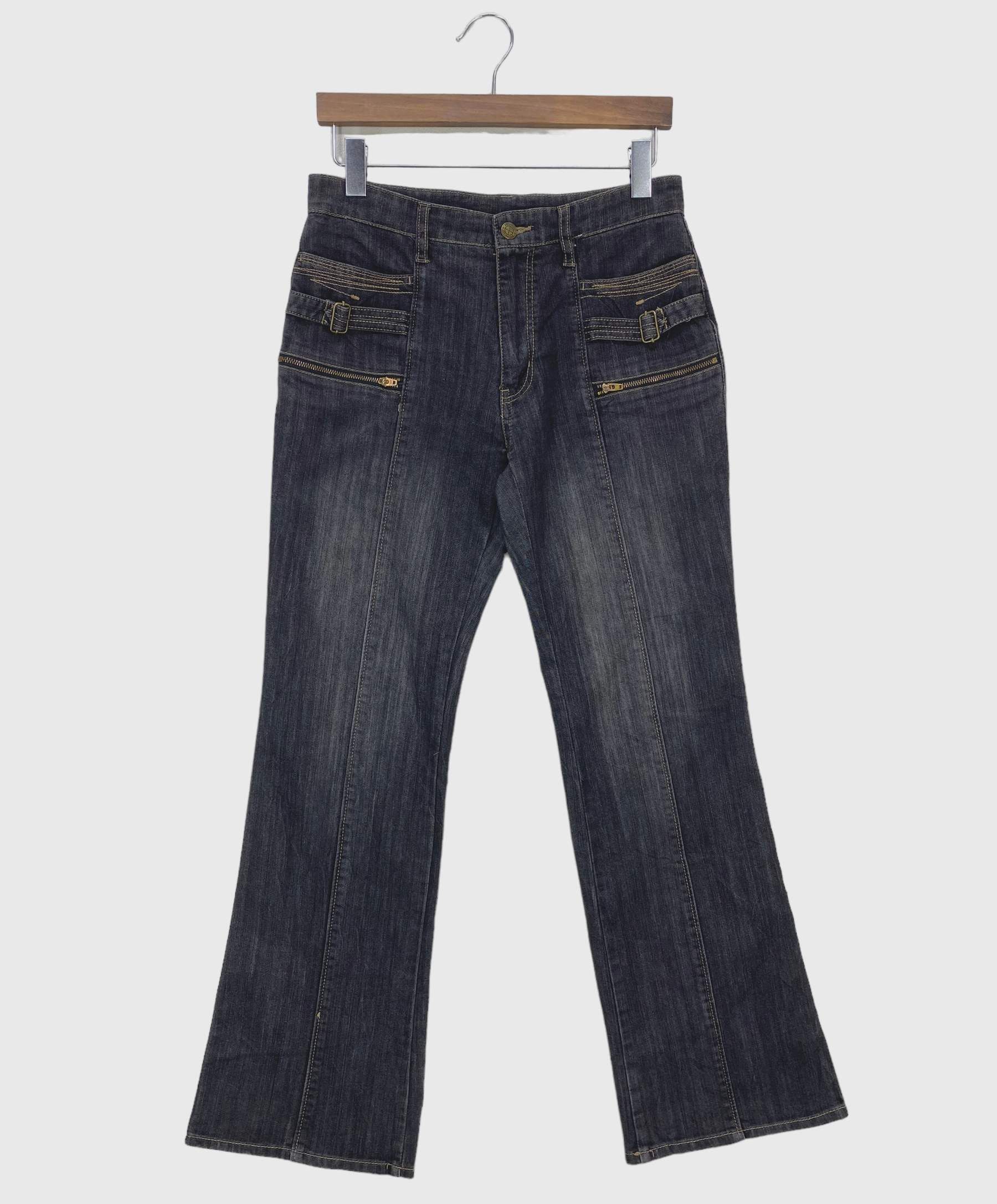 Japanese Brand Advantage+F Flare Jeans Baker Pocket Bootcut Jeans Size 29" - 1 Thumbnail