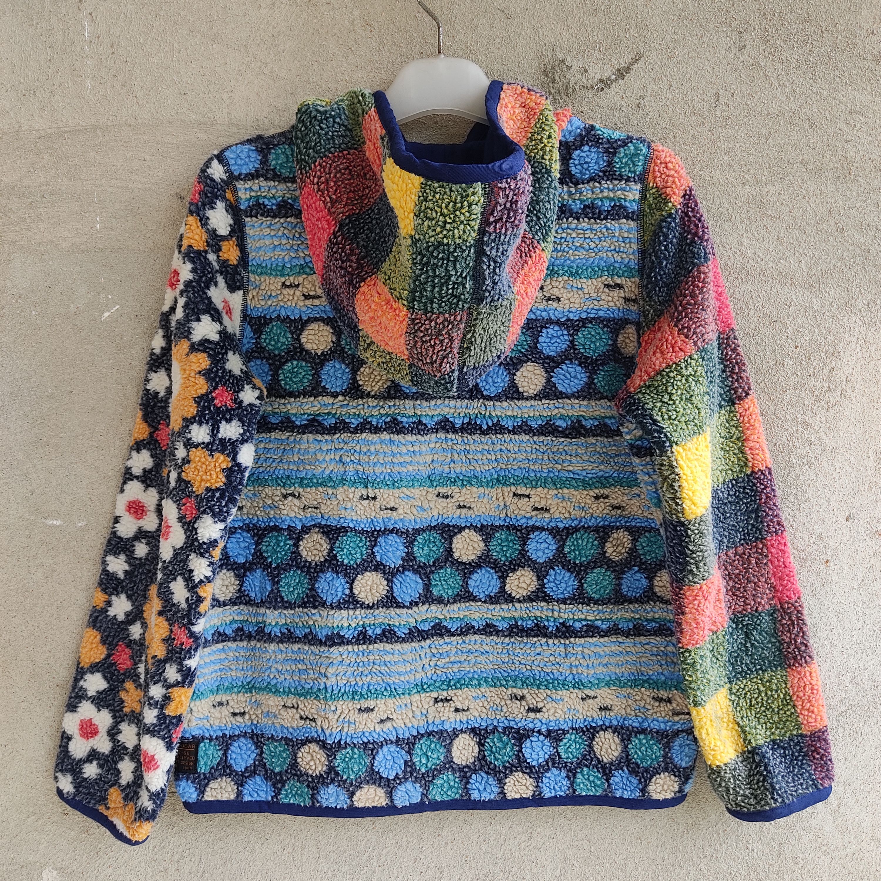Japanese Brand Cube Sugar Multicolour Patchwork Art Style Fleece Sweater Size US M / EU 48-50 / 2 - 13 Thumbnail