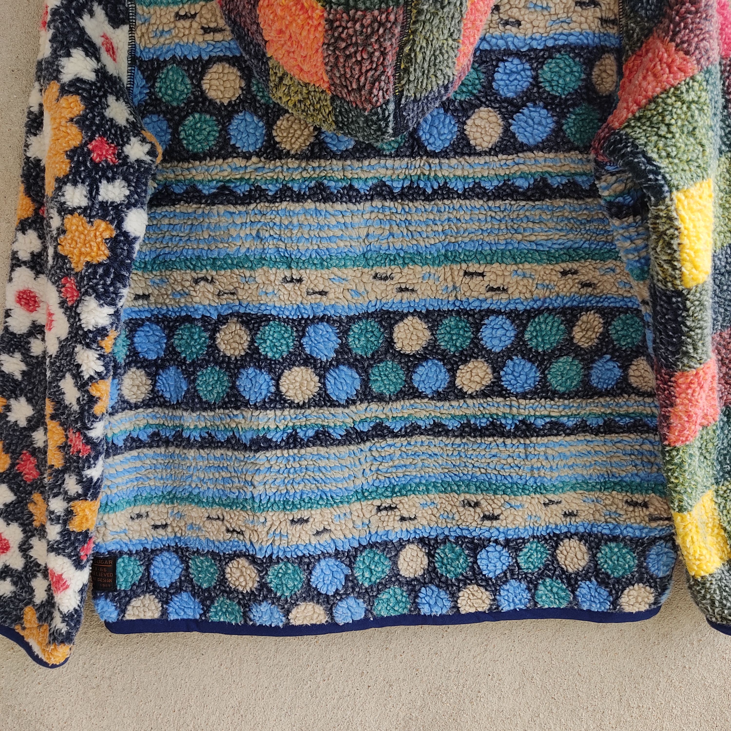 Japanese Brand Cube Sugar Multicolour Patchwork Art Style Fleece Sweater Size US M / EU 48-50 / 2 - 15 Thumbnail