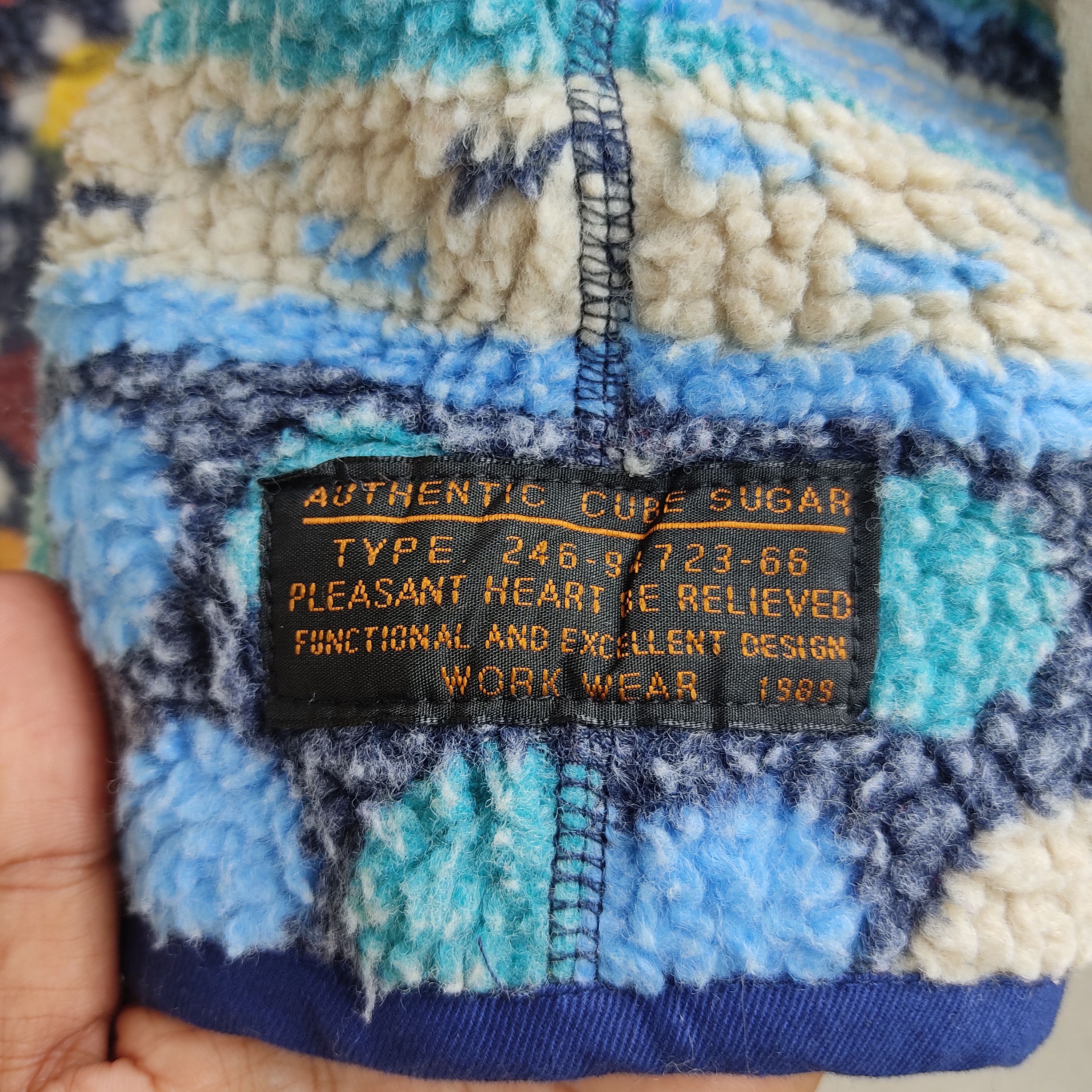 Japanese Brand Cube Sugar Multicolour Patchwork Art Style Fleece Sweater Size US M / EU 48-50 / 2 - 11 Thumbnail
