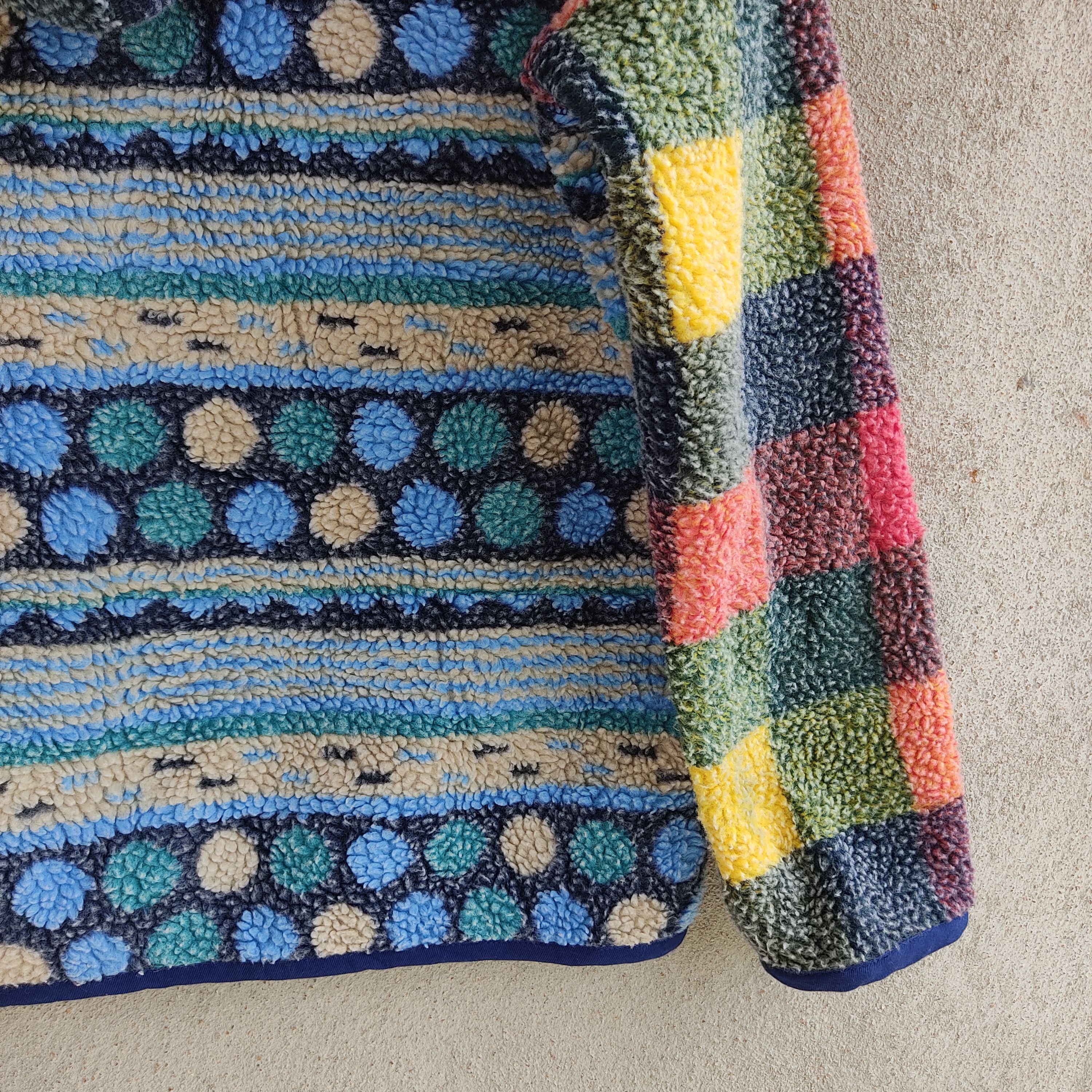 Japanese Brand Cube Sugar Multicolour Patchwork Art Style Fleece Sweater Size US M / EU 48-50 / 2 - 19 Thumbnail