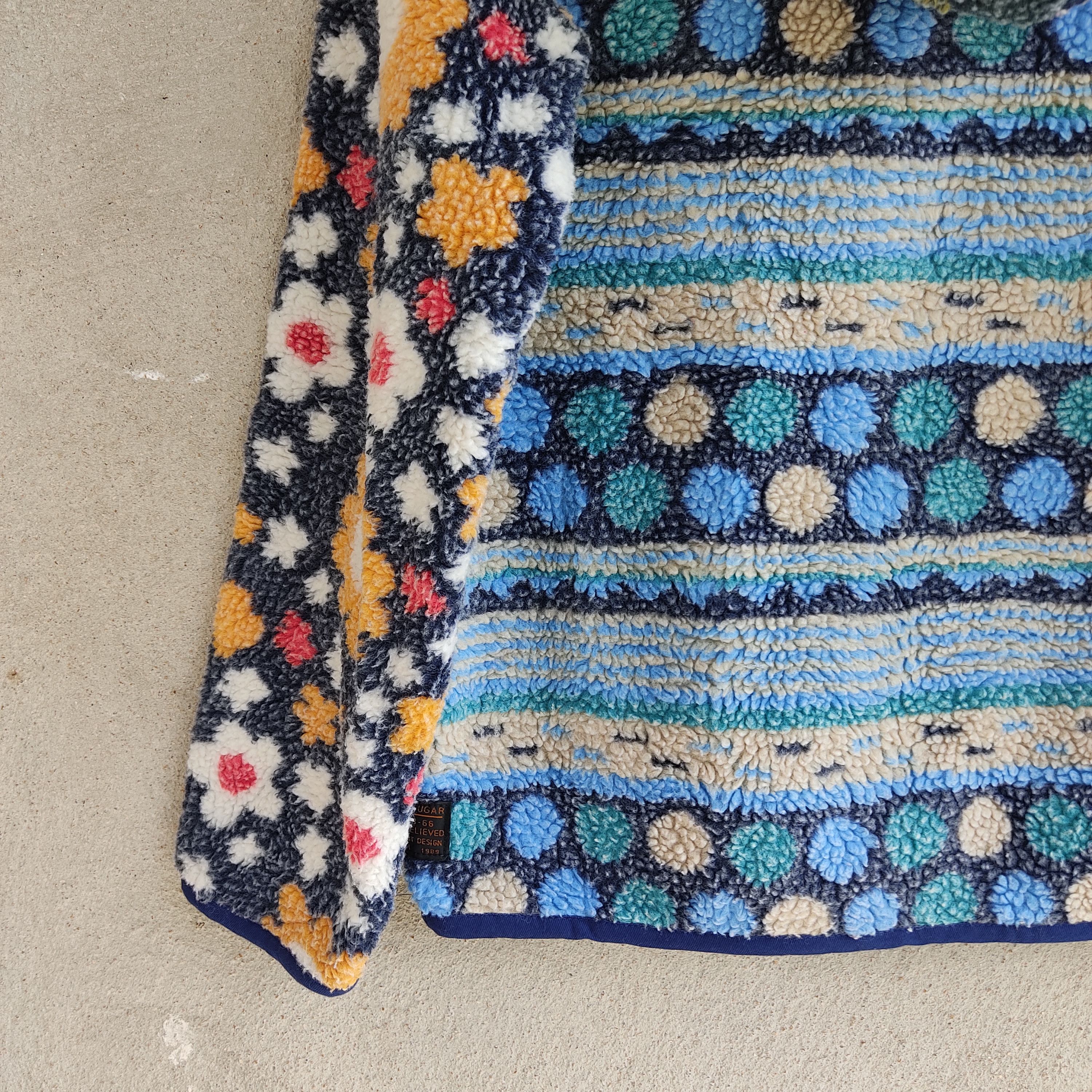 Japanese Brand Cube Sugar Multicolour Patchwork Art Style Fleece Sweater Size US M / EU 48-50 / 2 - 18 Thumbnail
