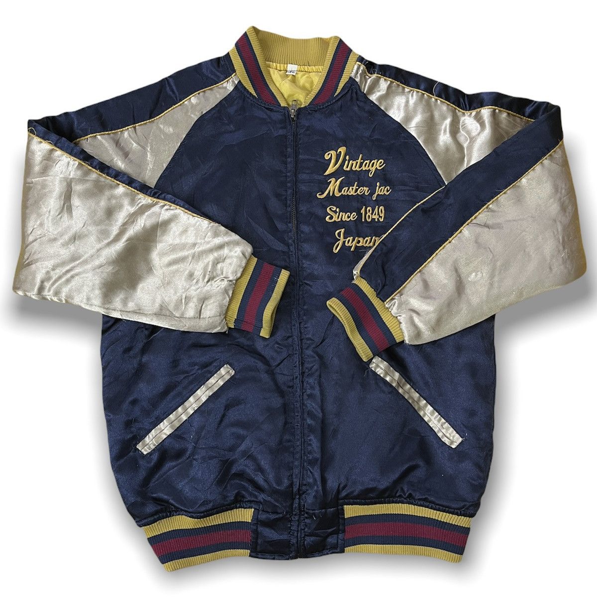 Japanese Brand × Vintage VINTAGE SUKAJAN DRAGON FUJIYAMA EMBROIDERY SATIN JACKET Size US S / EU 44-46 / 1 - 10 Thumbnail