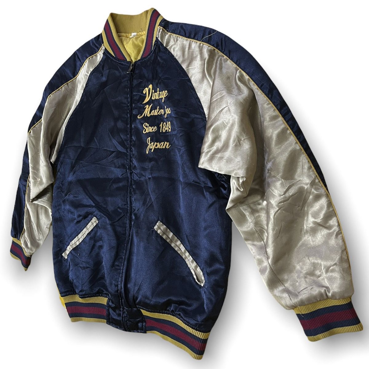 Japanese Brand × Vintage VINTAGE SUKAJAN DRAGON FUJIYAMA EMBROIDERY SATIN JACKET Size US S / EU 44-46 / 1 - 8 Thumbnail