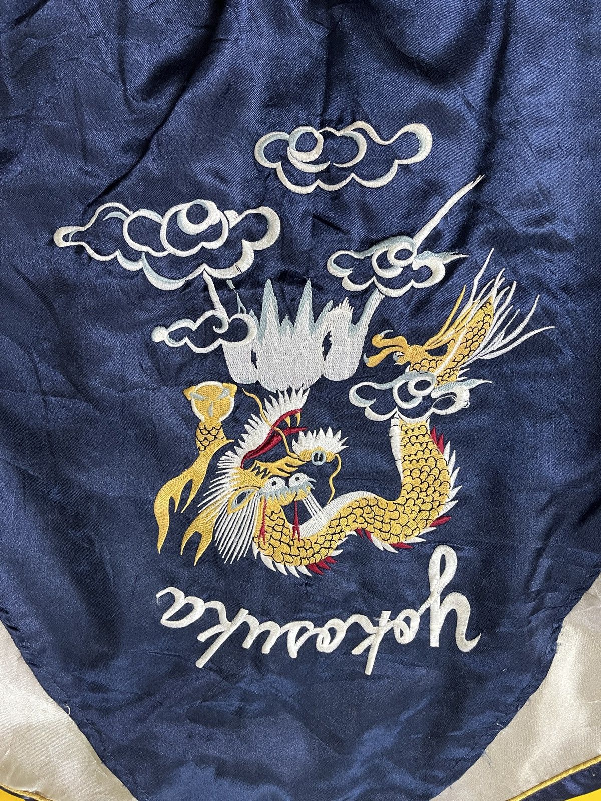 Japanese Brand × Vintage VINTAGE SUKAJAN DRAGON FUJIYAMA EMBROIDERY SATIN JACKET Size US S / EU 44-46 / 1 - 6 Thumbnail