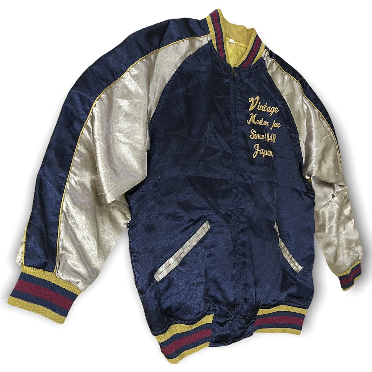 Japanese Brand × Vintage VINTAGE SUKAJAN DRAGON FUJIYAMA EMBROIDERY SATIN JACKET Size US S / EU 44-46 / 1 - 7 Thumbnail