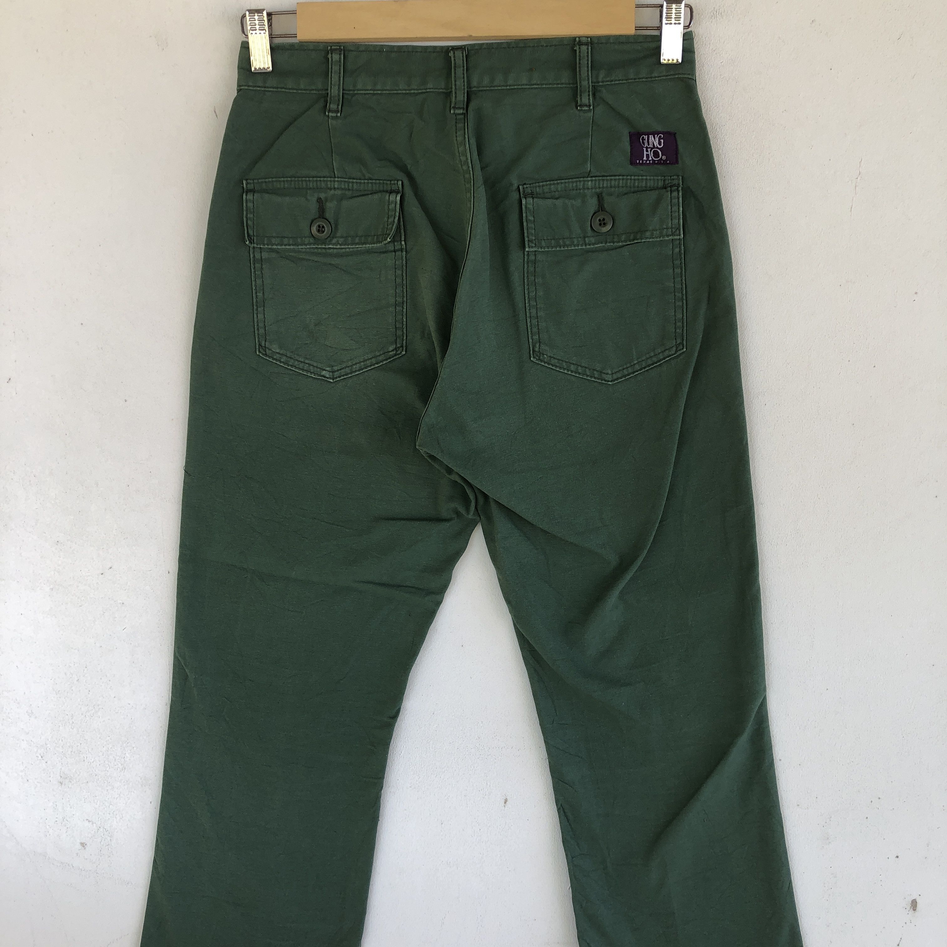 Japanese Brand × Vintage Gung Ho Cargo Pants Distressed Fatigue Military Trousers Size 28" / US 6 / IT 42 - 6 Thumbnail
