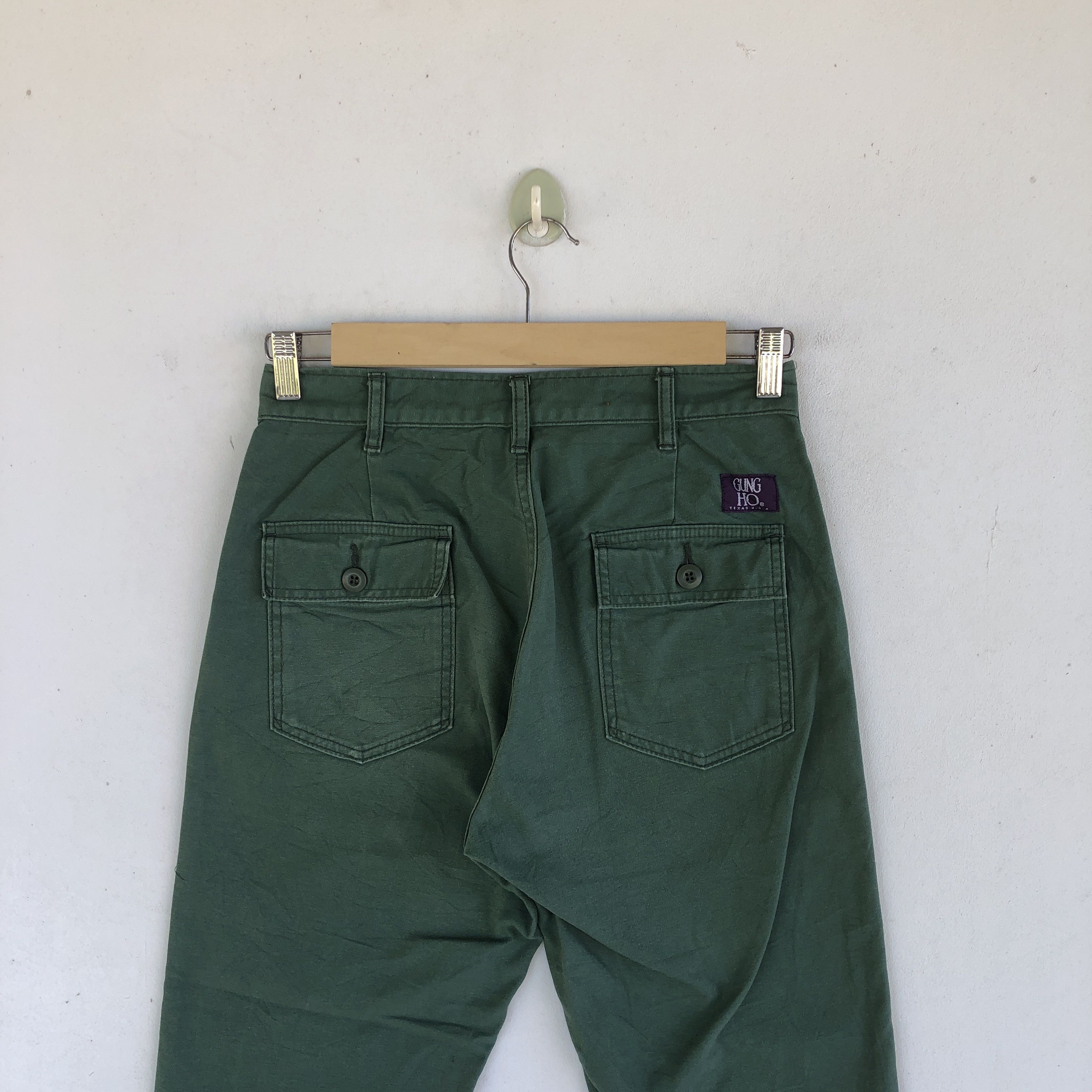 Japanese Brand × Vintage Gung Ho Cargo Pants Distressed Fatigue Military Trousers Size 28" / US 6 / IT 42 - 4 Thumbnail