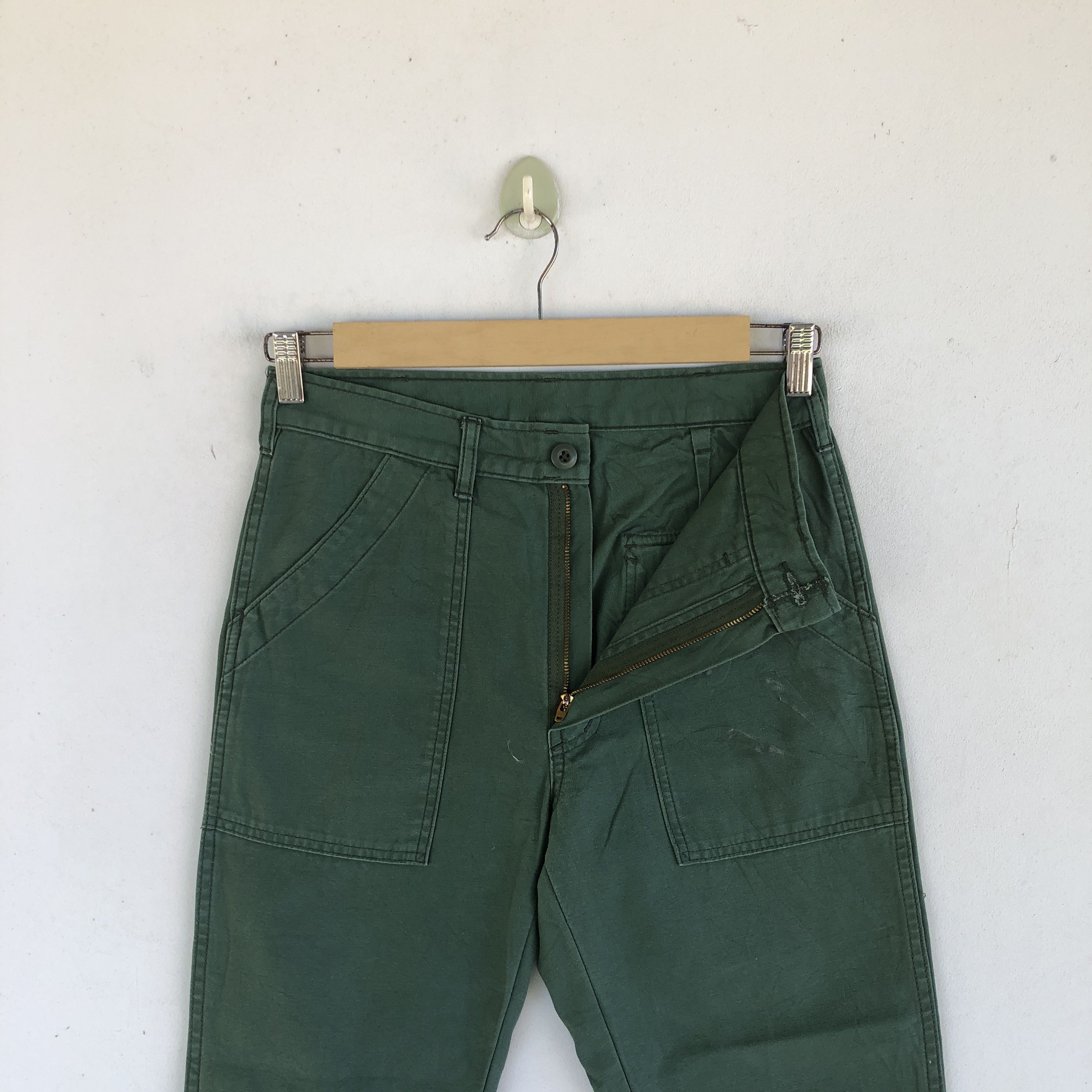 Japanese Brand × Vintage Gung Ho Cargo Pants Distressed Fatigue Military Trousers Size 28" / US 6 / IT 42 - 9 Thumbnail