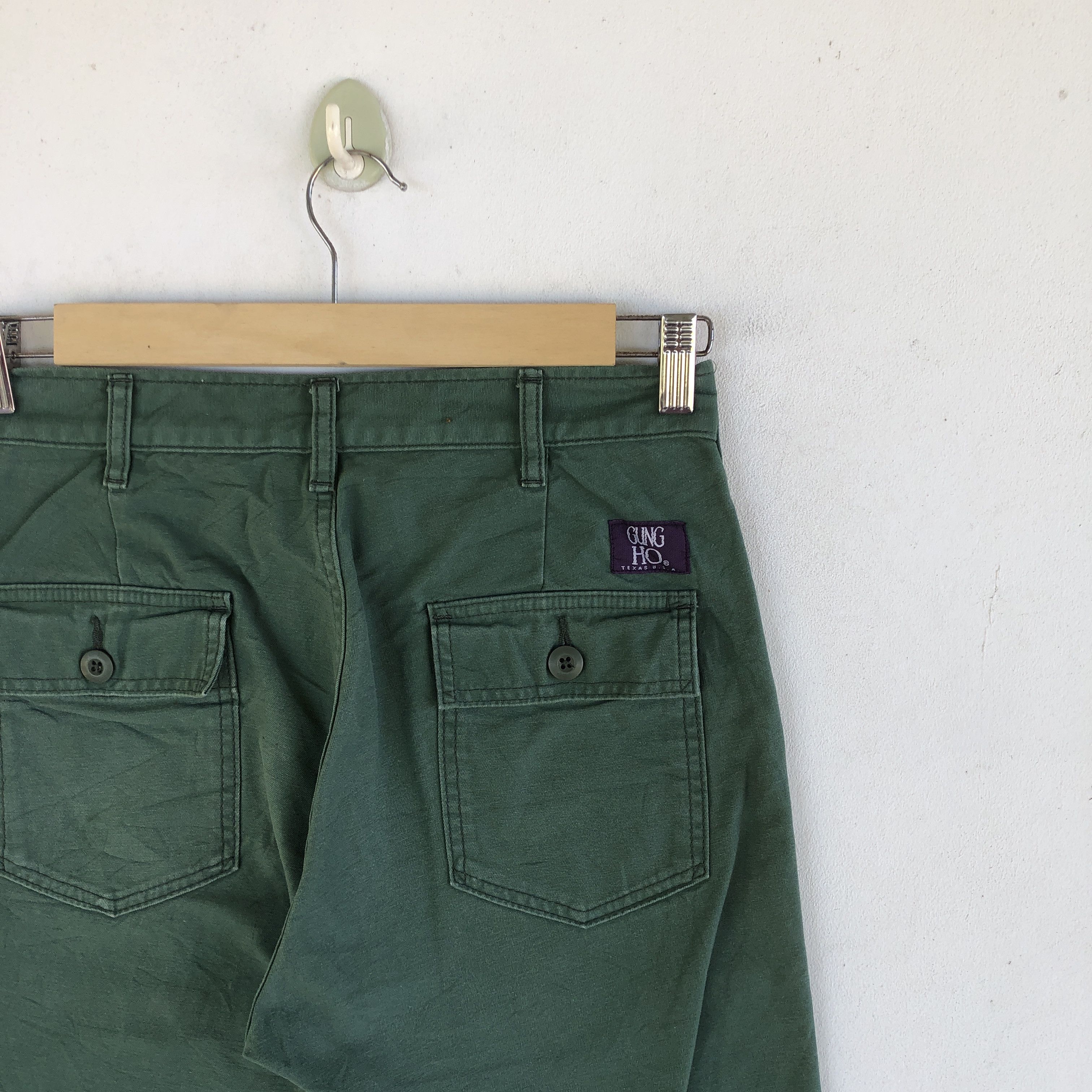 Japanese Brand × Vintage Gung Ho Cargo Pants Distressed Fatigue Military Trousers Size 28" / US 6 / IT 42 - 7 Thumbnail