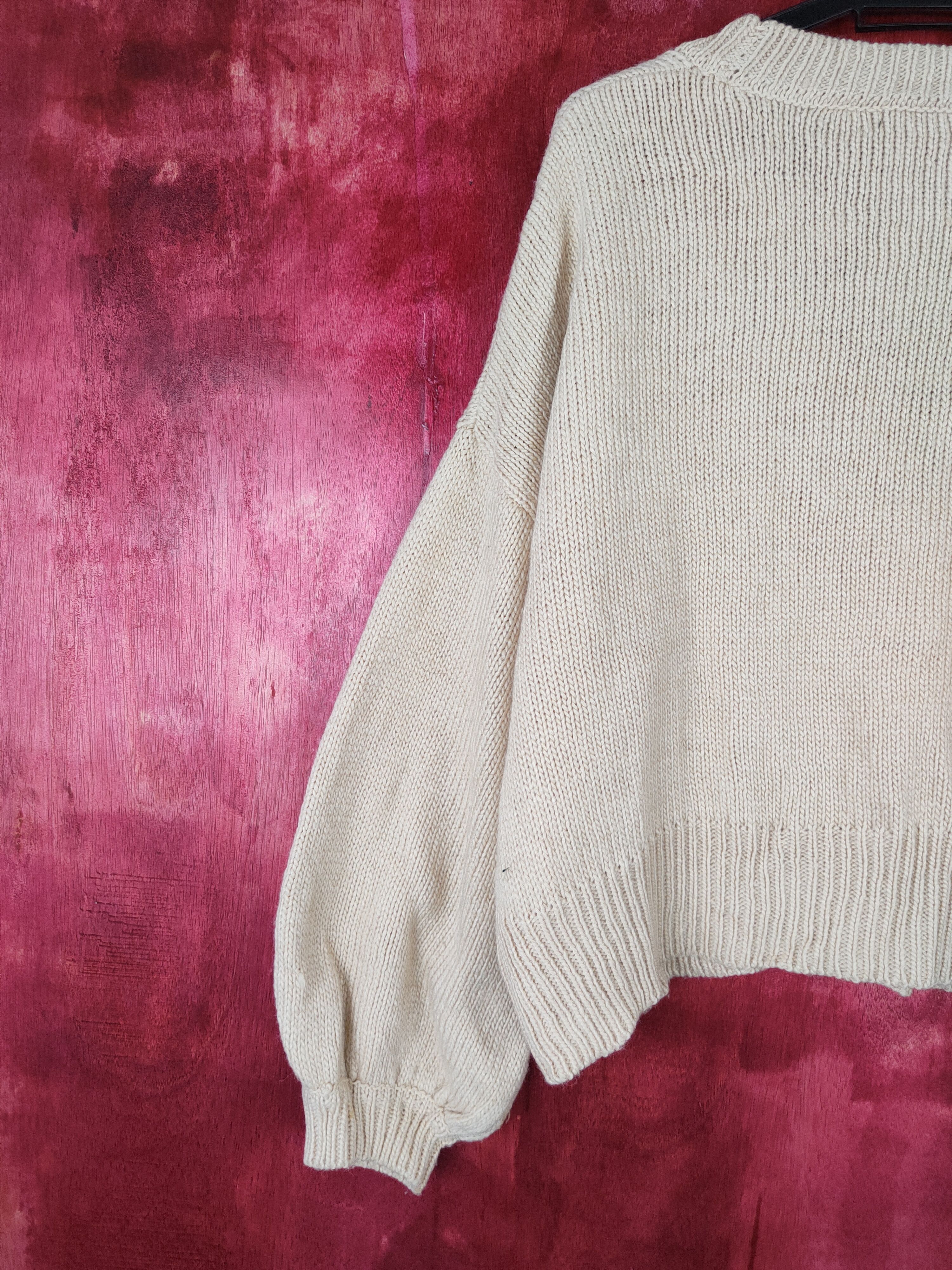 Vintage Kastane Brown Knitwear ballon sleeve cardigan japan #5197 Size L / US 10 / IT 46 - 6 Thumbnail