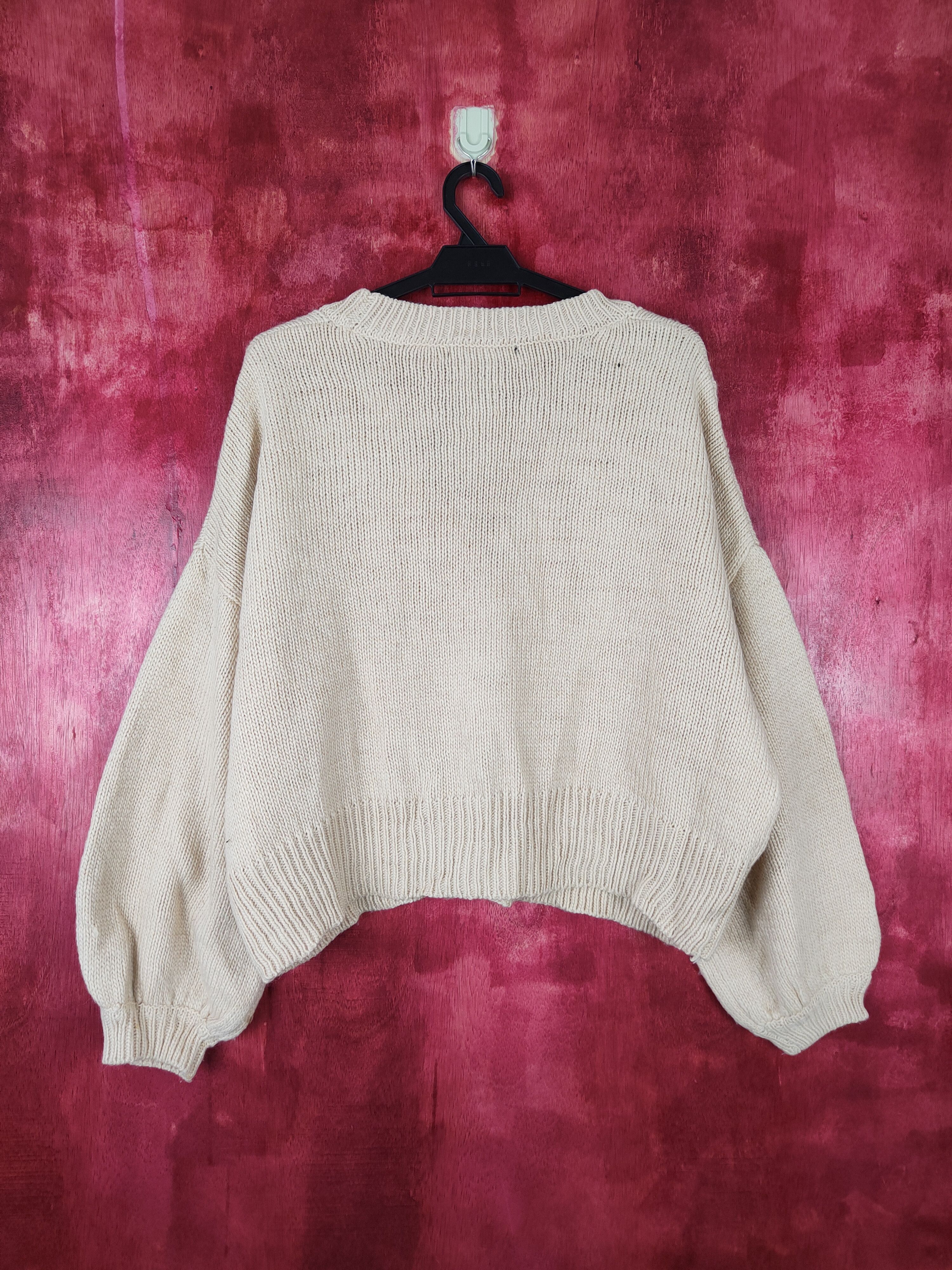 Vintage Kastane Brown Knitwear ballon sleeve cardigan japan #5197 Size L / US 10 / IT 46 - 5 Thumbnail