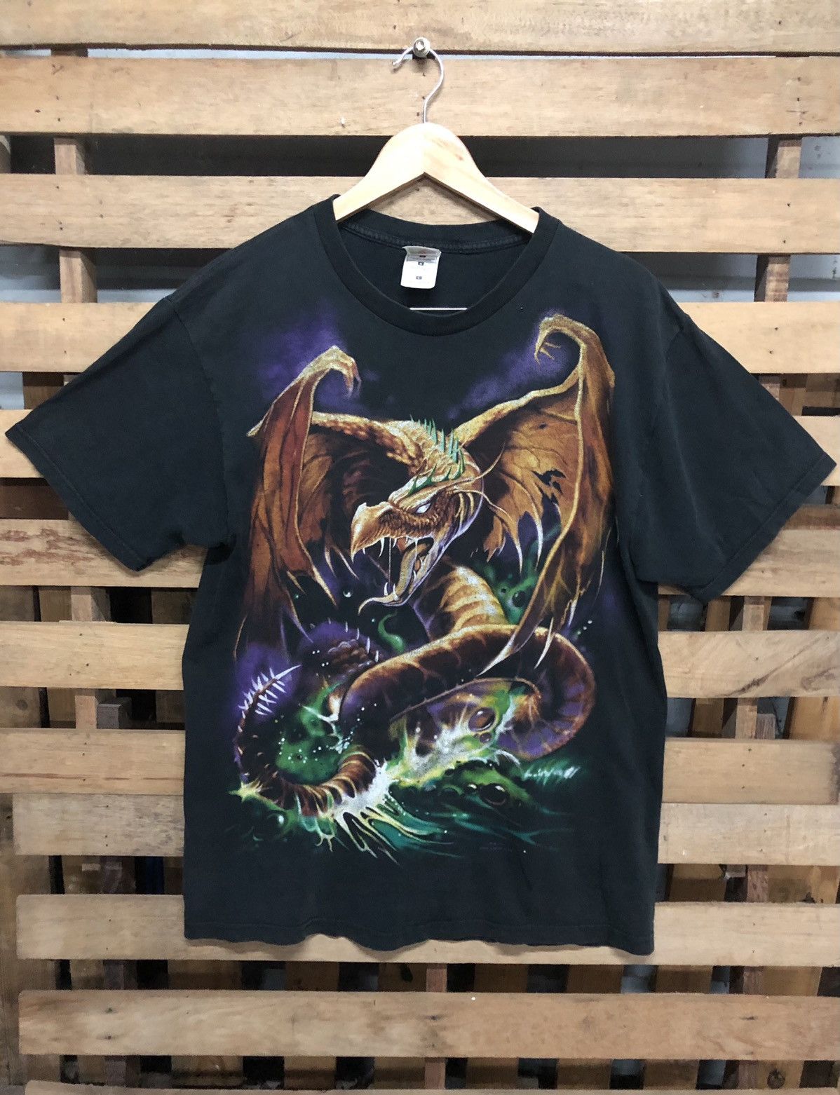 Liquid Blue Super Rare ❗️Vintage 1999 Liquid Blue Dragon Tshirt Size US L / EU 52-54 / 3 - 1 Thumbnail