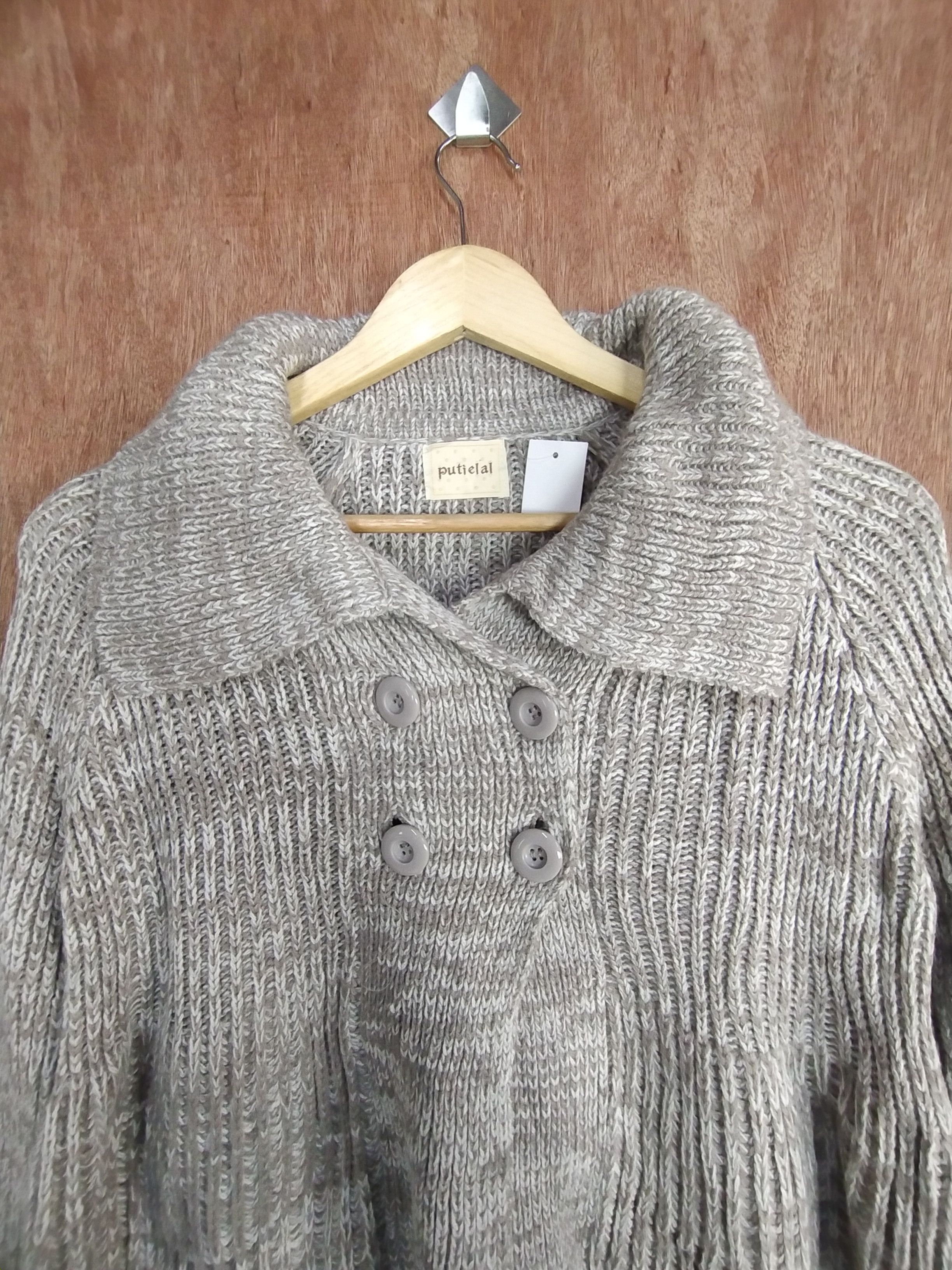 Homespun Knitwear × Japanese Brand Putielal gray japan cardigan knitwear #S025 Size M / US 6-8 / IT 42-44 - 2 Thumbnail