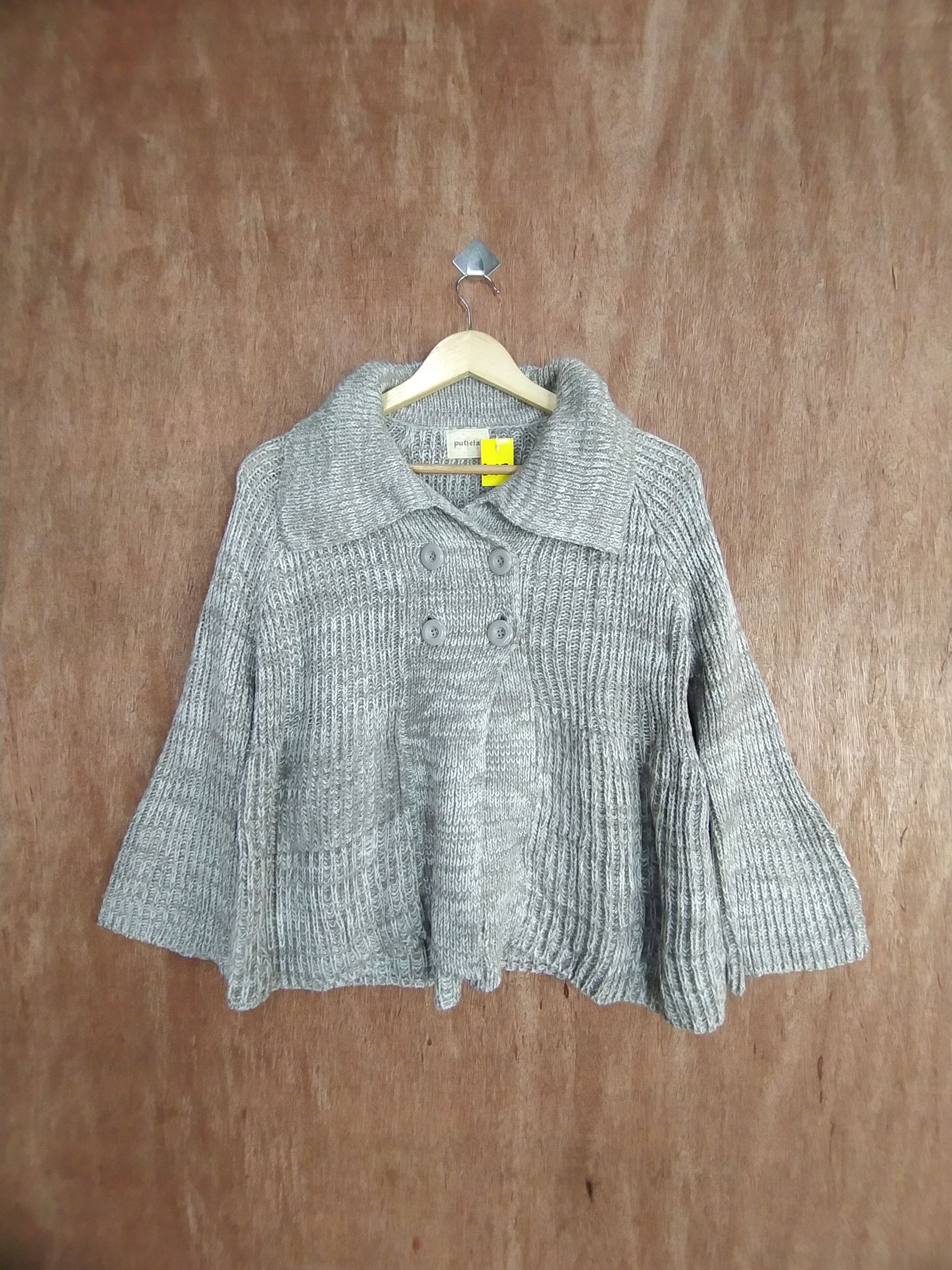 Homespun Knitwear × Japanese Brand Putielal gray japan cardigan knitwear #S025 Size M / US 6-8 / IT 42-44 - 1 Thumbnail