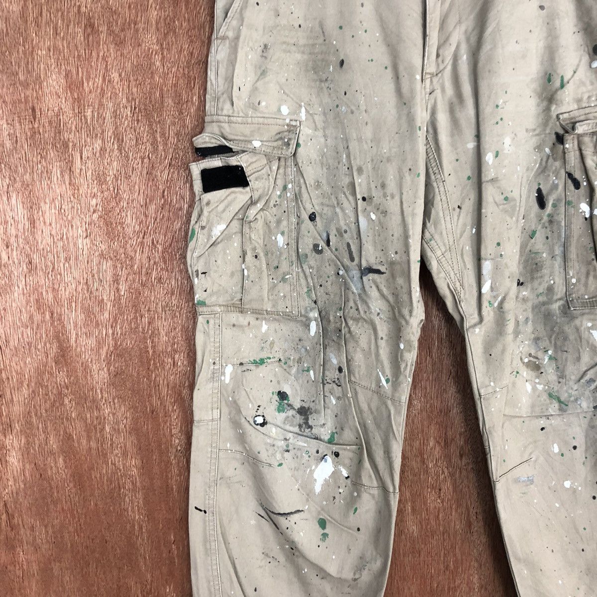 Japanese Brand Japan Brown Multipocket thrased paint Cargo Pants #c934 Size US 28 / EU 44 - 7 Thumbnail