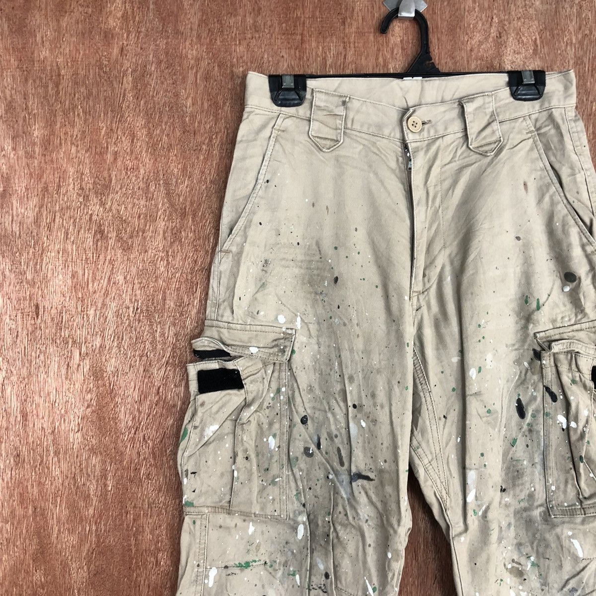 Japanese Brand Japan Brown Multipocket thrased paint Cargo Pants #c934 Size US 28 / EU 44 - 6 Thumbnail