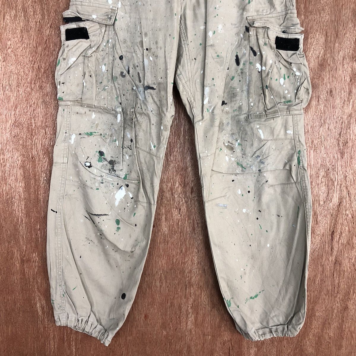 Japanese Brand Japan Brown Multipocket thrased paint Cargo Pants #c934 Size US 28 / EU 44 - 3 Thumbnail
