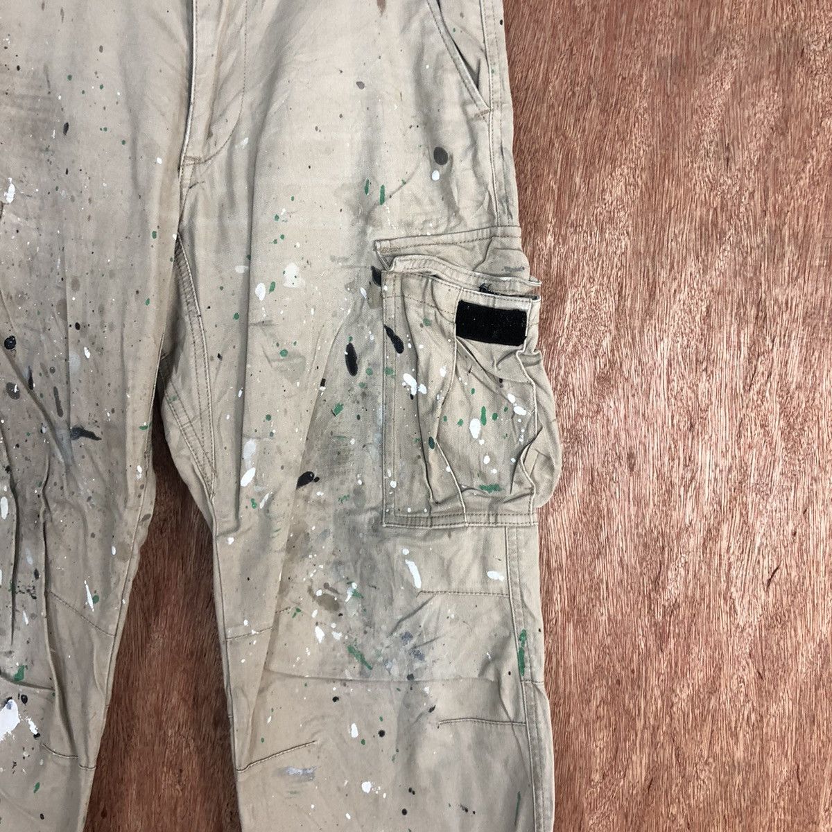 Japanese Brand Japan Brown Multipocket thrased paint Cargo Pants #c934 Size US 28 / EU 44 - 8 Thumbnail