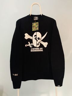 Bape Bape Neighborhood Ape Skull Crewneck Black Medium | Grailed