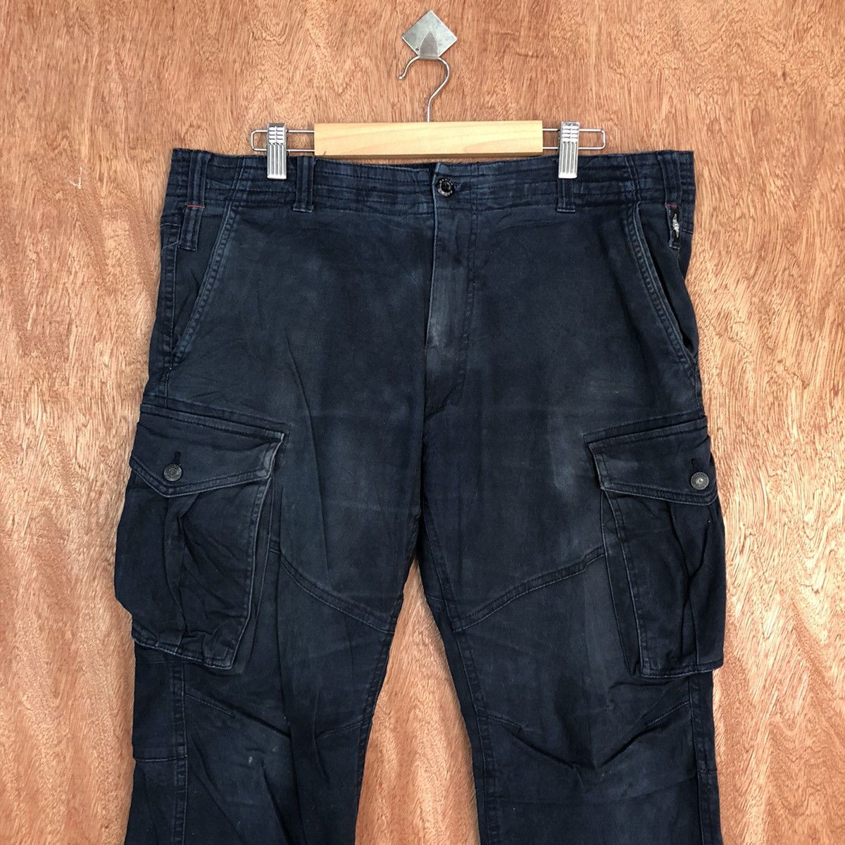 Faded Glory Geride Dark Blue Multipocket Cargo Pants #c939 Size US 33 - 2 Thumbnail