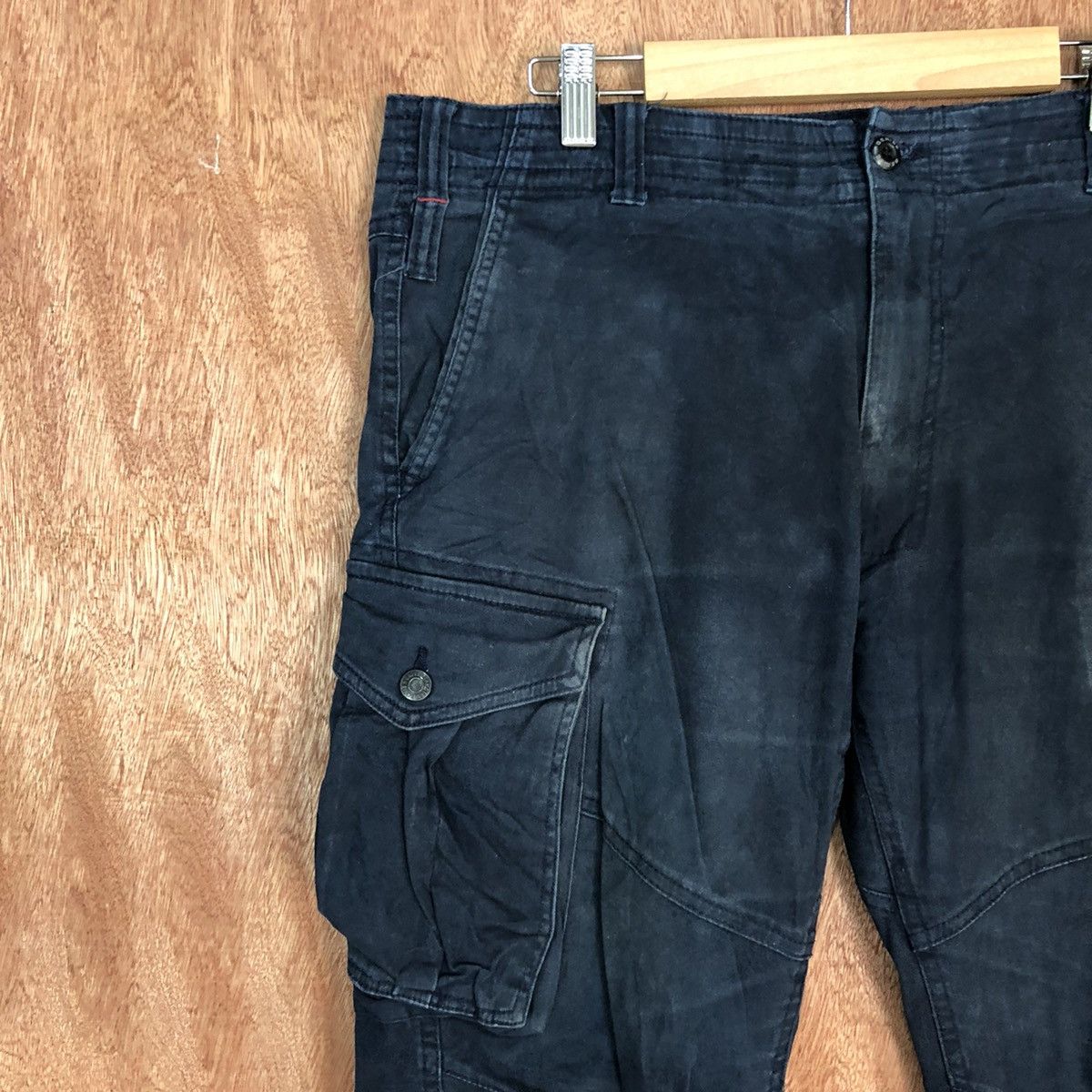 Faded Glory Geride Dark Blue Multipocket Cargo Pants #c939 Size US 33 - 6 Thumbnail