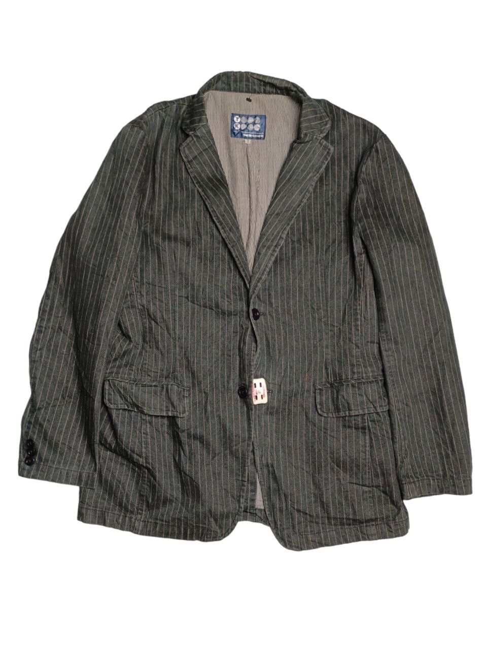 image of Takeo Kikuchi Stripes Blazer Style Jacket Size 2 in Stripes Grey, Men's