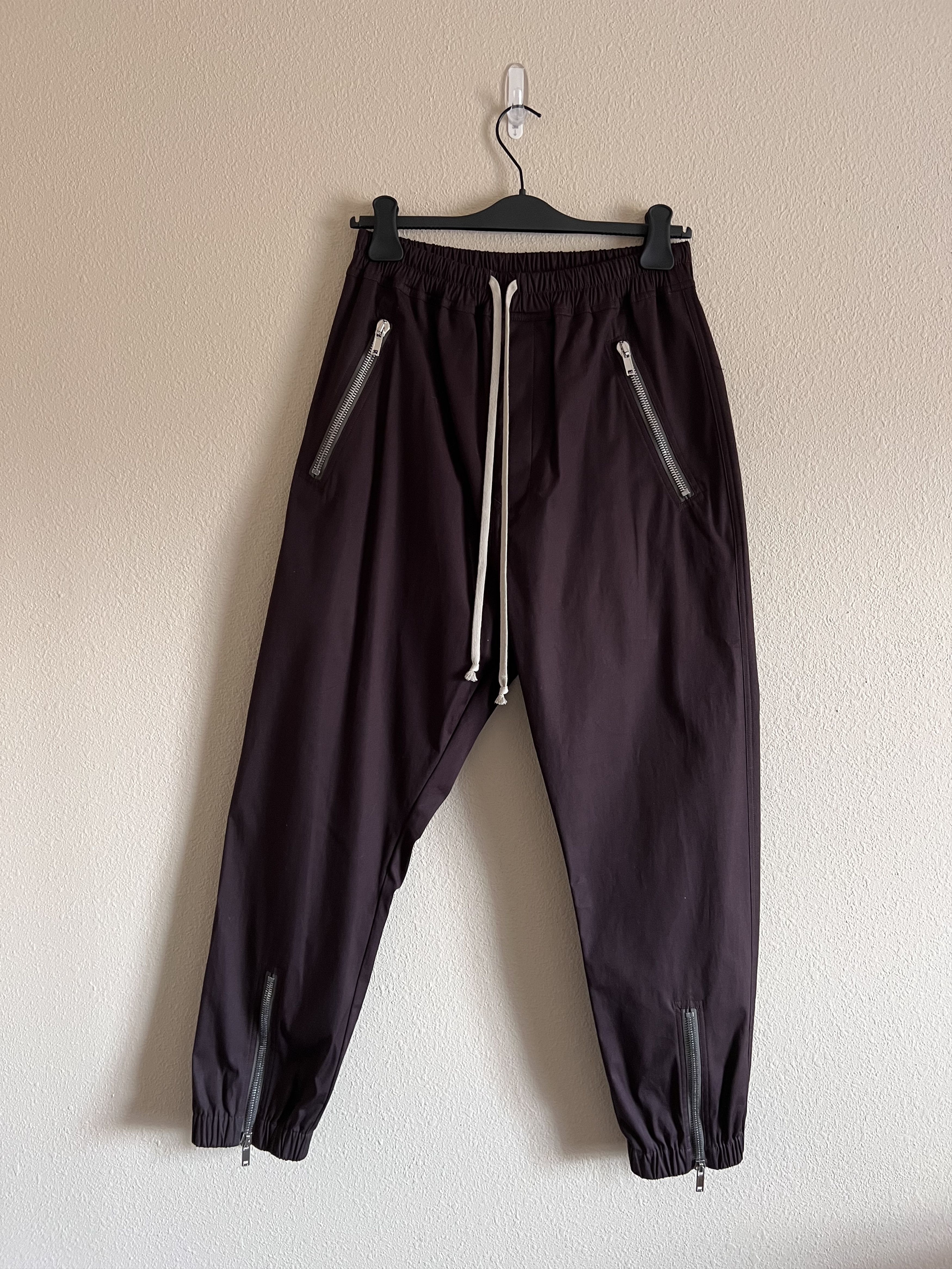 image of Rick Owens Tecuatl Track Pants In Oxblood, Men's (Size 32)