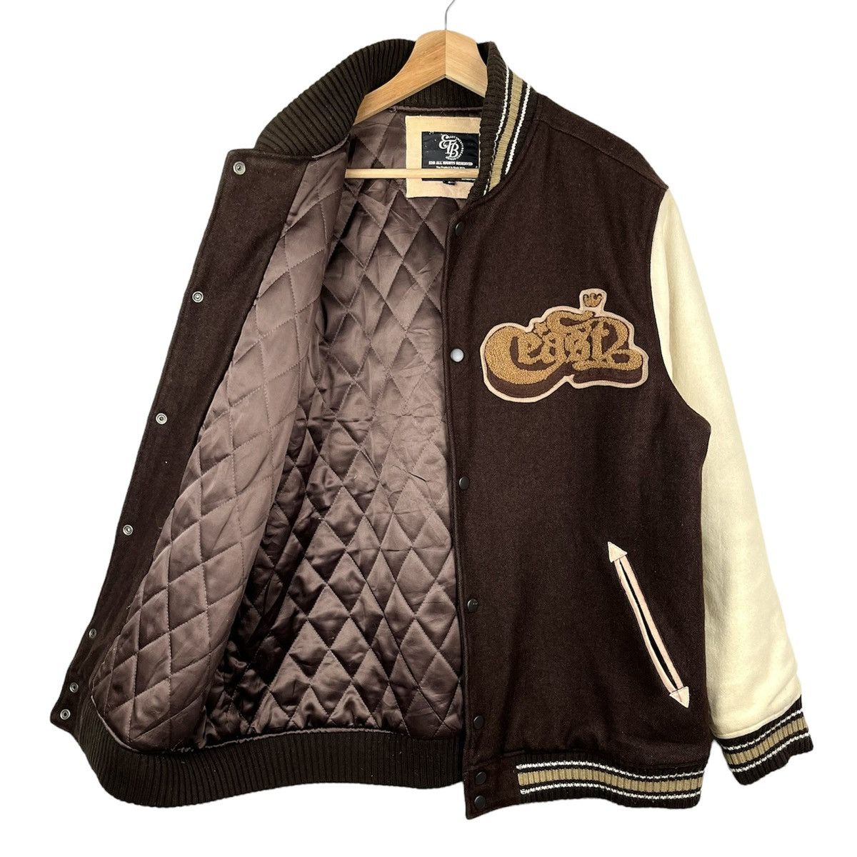 Vintage Vintage Brown Varsity Jacket Size US L / EU 52-54 / 3 - 3 Thumbnail