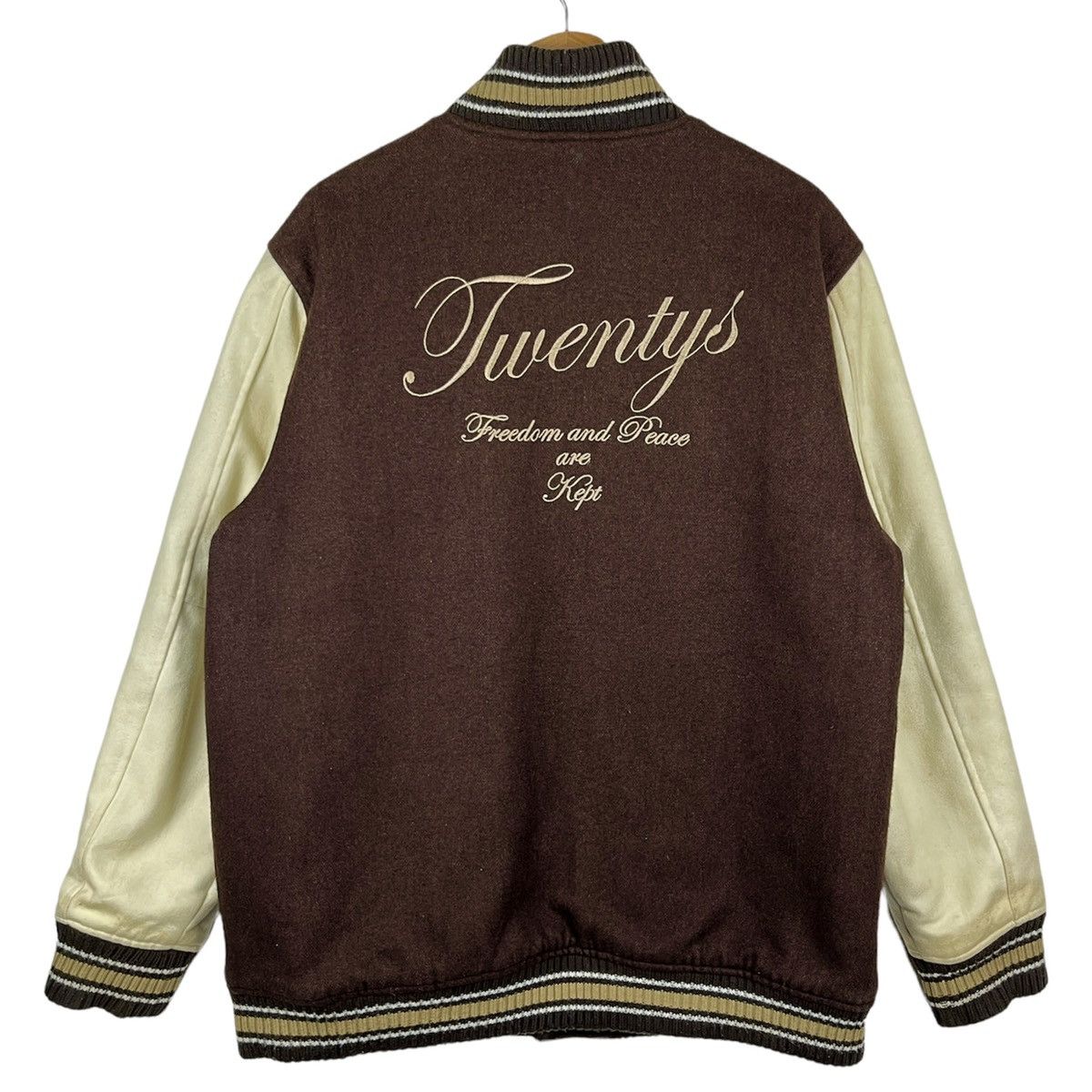 Vintage Vintage Brown Varsity Jacket Size US L / EU 52-54 / 3 - 2 Thumbnail