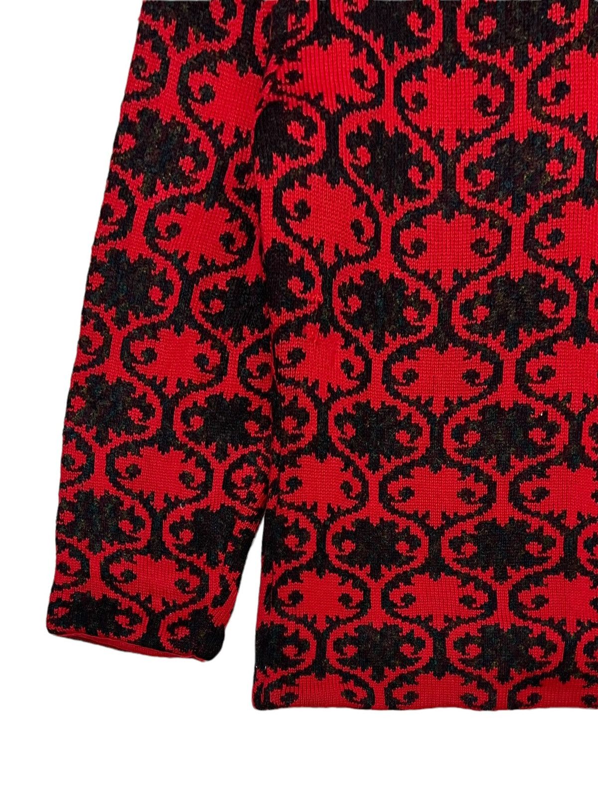 Vintage × Yves Saint Laurent VTG YVES SAINT LAURENT TRICOT HOUNDSTOOTH FLORA CARDIGAN Size S / US 4 / IT 40 - 10 Thumbnail