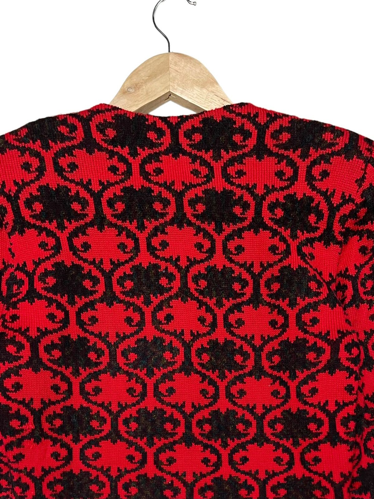 Vintage × Yves Saint Laurent VTG YVES SAINT LAURENT TRICOT HOUNDSTOOTH FLORA CARDIGAN Size S / US 4 / IT 40 - 9 Thumbnail