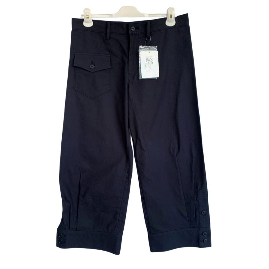 Pre-owned Yohji Yamamoto X Ys For Men Yohji Yamamoto Pants Trousers Cropped Cotton In Navy Blue/purple