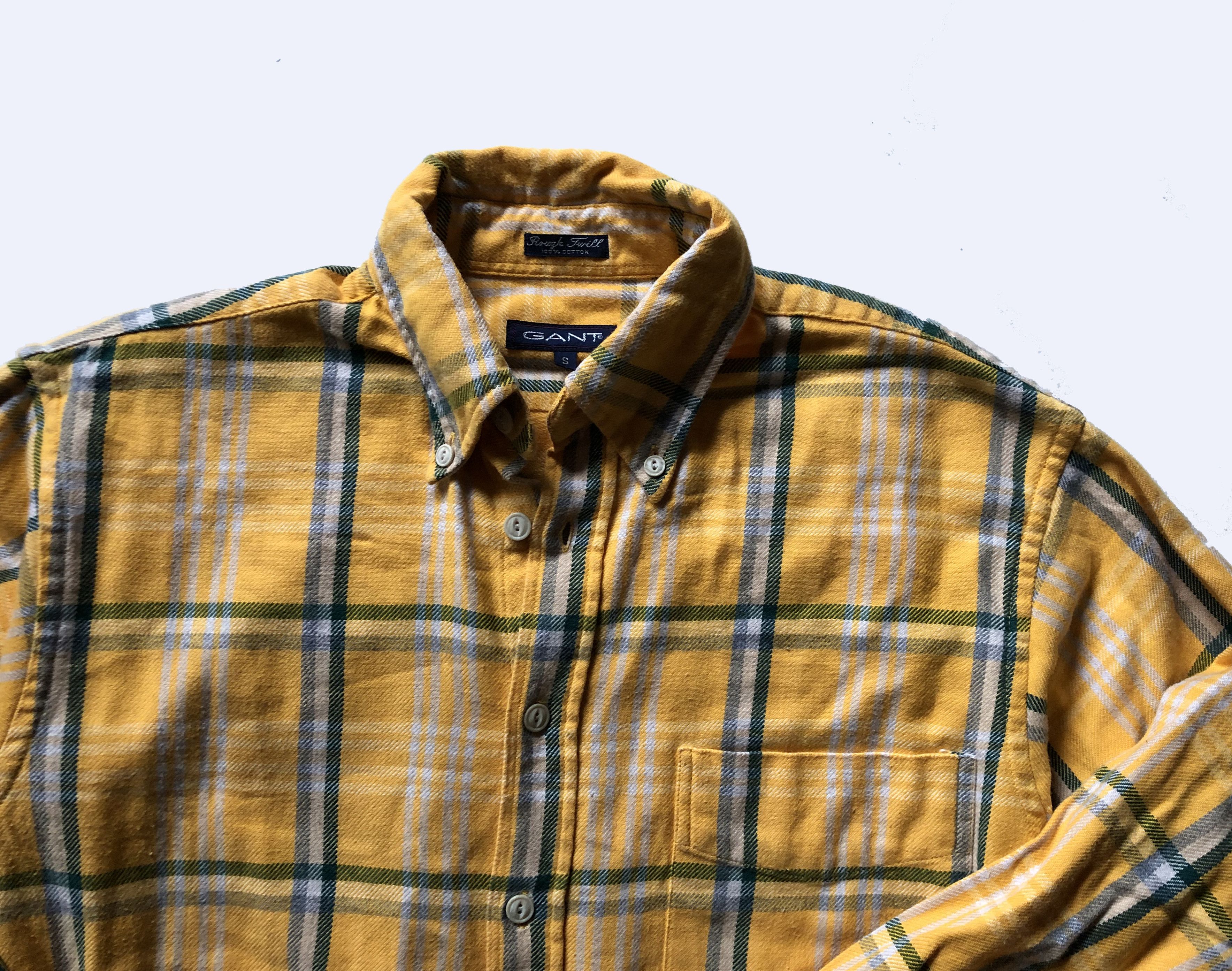 Gant GANT USA Rough Twill Flannel Heavy Yellow Shirt Size US L / EU 52-54 / 3 - 2 Thumbnail