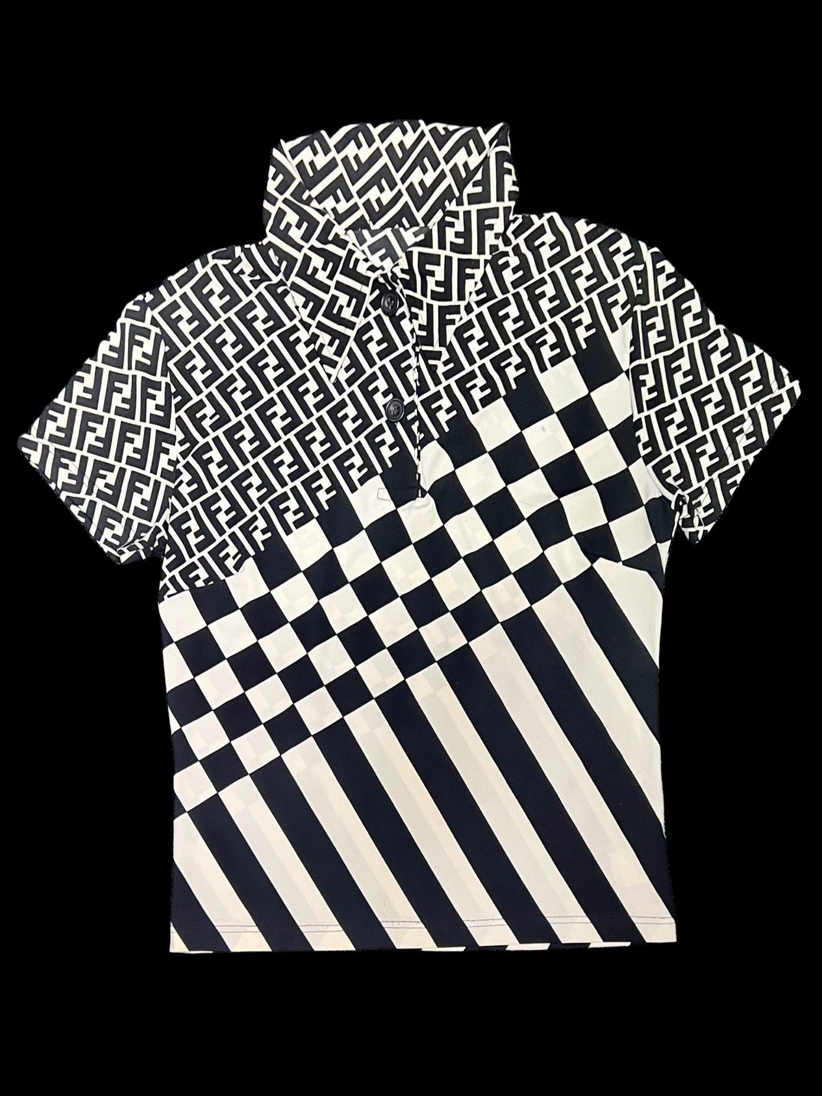 Fendi VINTAGE POLO FENDI BLACK&TAN FF MONOGRAM ( KIDS SIZE ) Size US XXS / EU 40 - 1 Thumbnail