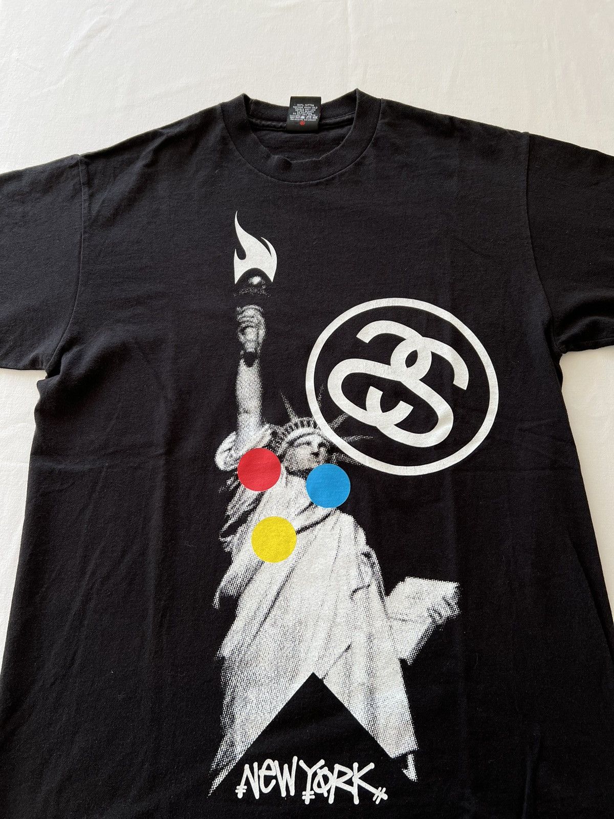 Stussy Vintage 2000s Stussy Statue Liberty NYC New York Black Tee Size US M / EU 48-50 / 2 - 6 Thumbnail