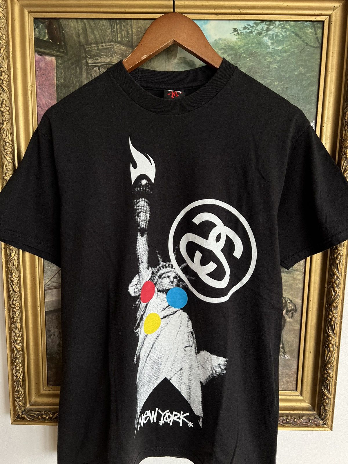 Stussy Vintage 2000s Stussy Statue Liberty NYC New York Black Tee Size US M / EU 48-50 / 2 - 3 Thumbnail
