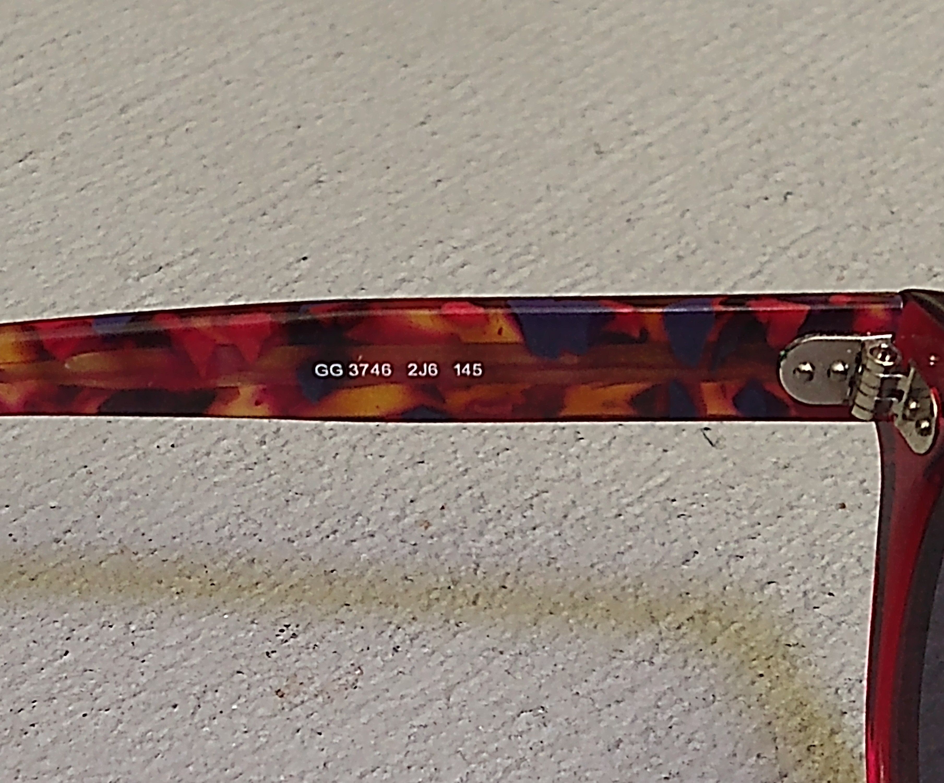 Gucci Gucci Sunglasses GG3746 Red Havana Tortoise Blue Lens Size ONE SIZE - 8 Thumbnail