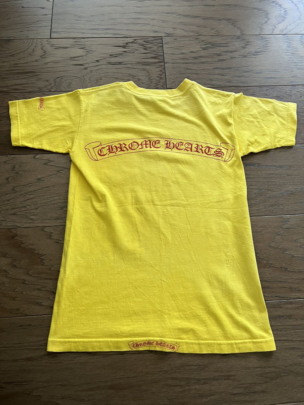 image of Chrome Hearts Vintage Yellow Red Dhl Mcdonalds Scroll Tee, Men's (Size Small)