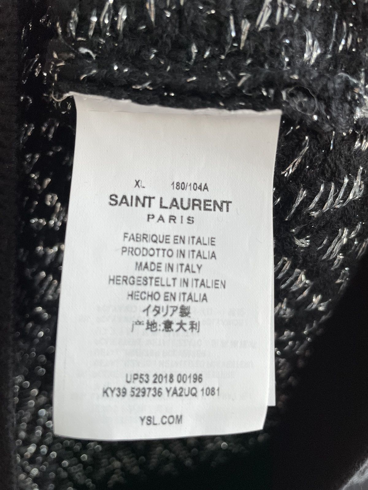 Hedi Slimane × Saint Laurent Paris × Yves Saint Laurent $1,550 Value Super Runway Rare Lurex Wool Sweater Brand New Size US M / EU 48-50 / 2 - 9 Thumbnail