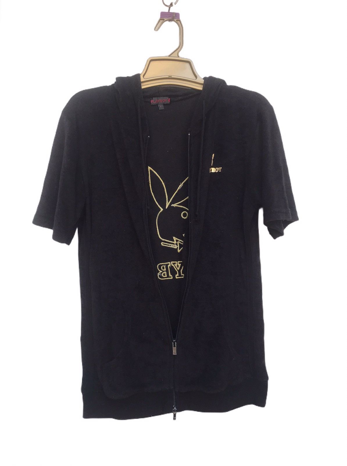 Playboy × Vintage 🔥Playboy Short Sleeve Zipper Sweatshirts Gold Logo Size US S / EU 44-46 / 1 - 3 Thumbnail