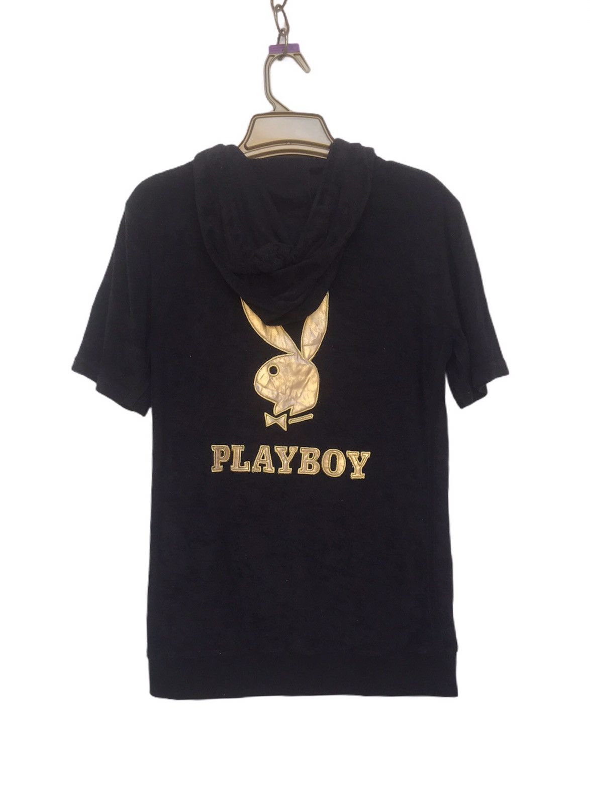 Playboy × Vintage 🔥Playboy Short Sleeve Zipper Sweatshirts Gold Logo Size US S / EU 44-46 / 1 - 1 Thumbnail