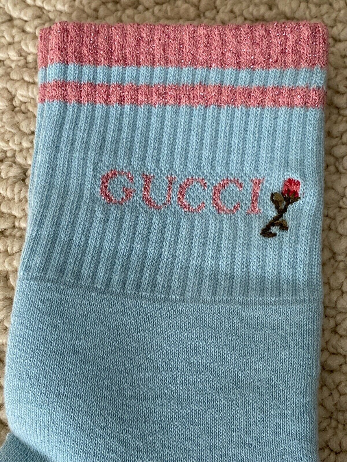 Gucci Socks in Blue & Pink Size ONE SIZE - 6 Thumbnail