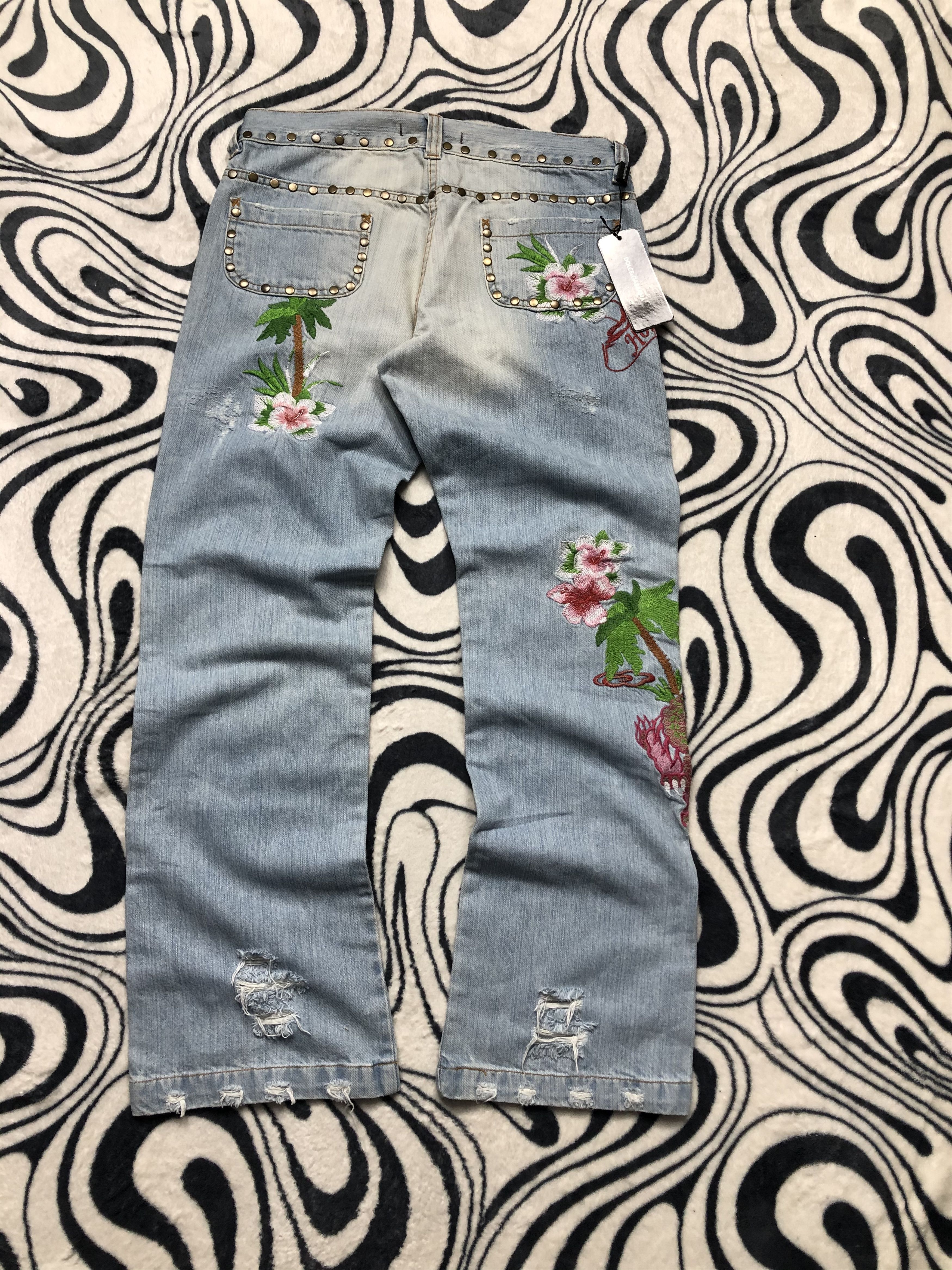 Dolce & Gabbana NEW Dolce & Gabbana Vintage Honolulu Floral Pants Flowers Size 28" / US 6 / IT 42 - 10 Thumbnail