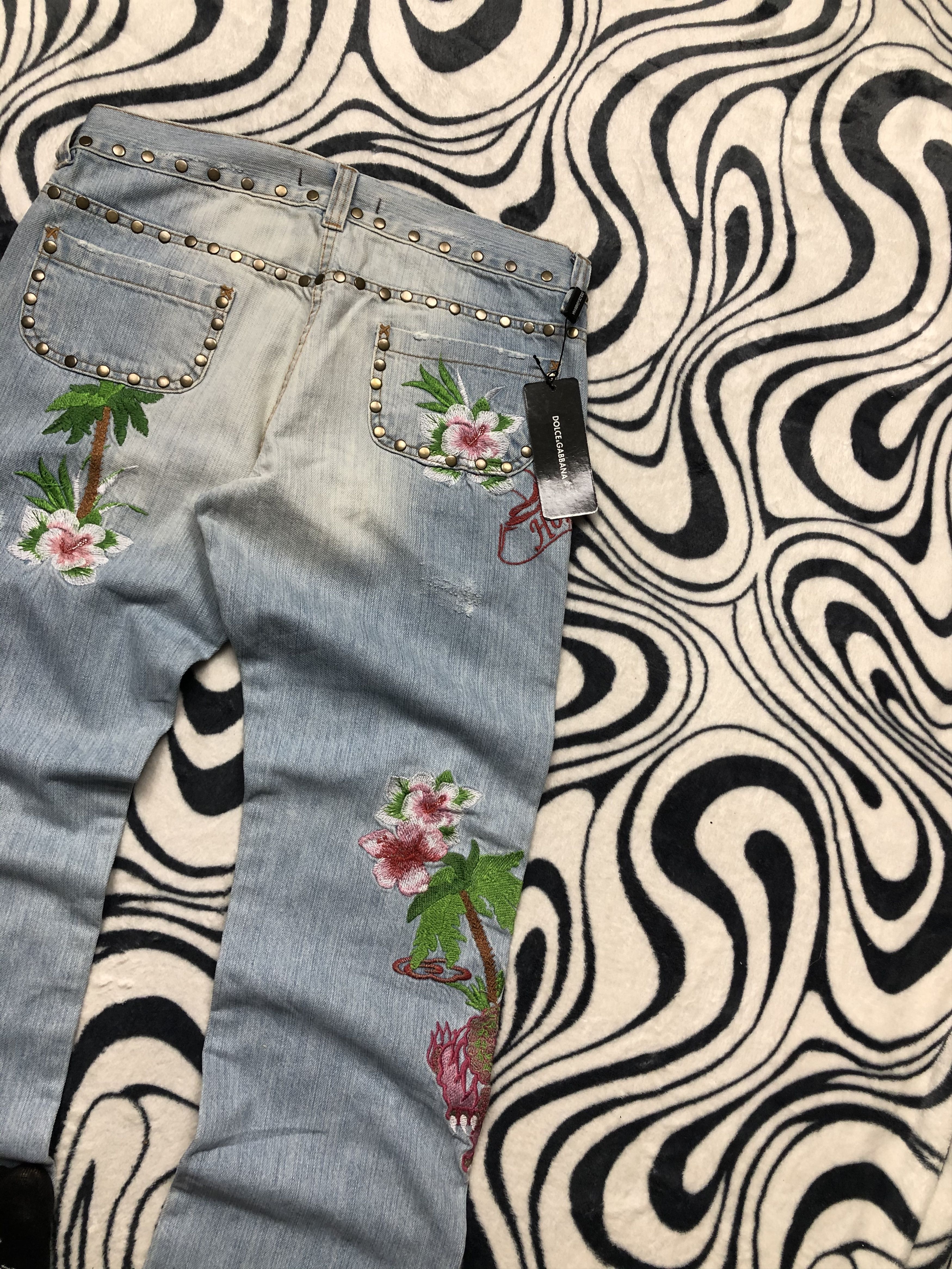 Dolce & Gabbana NEW Dolce & Gabbana Vintage Honolulu Floral Pants Flowers Size 28" / US 6 / IT 42 - 12 Thumbnail