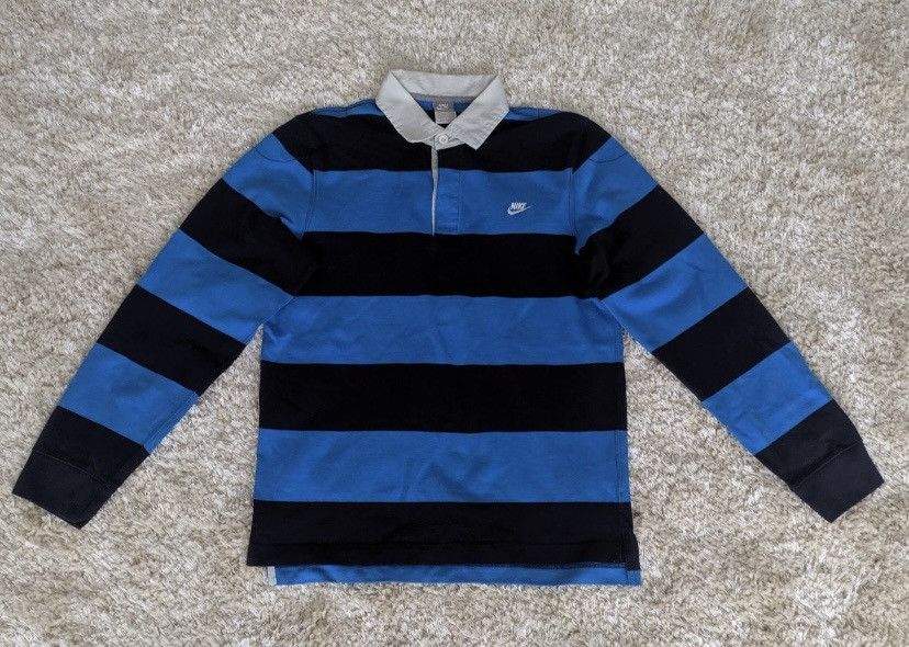 Nike Vintage Nike striped rugby longsleeve polo sweatshirt Size US M / EU 48-50 / 2 - 1 Thumbnail